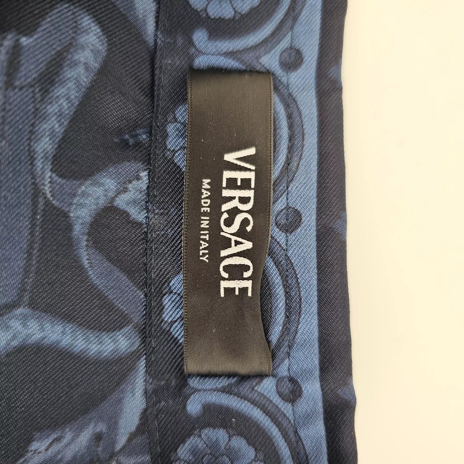 Versace Versace Barocco Navy/Blue Silk Shirt New IT54 Size US L / EU 52-54 / 3 - 6 Thumbnail