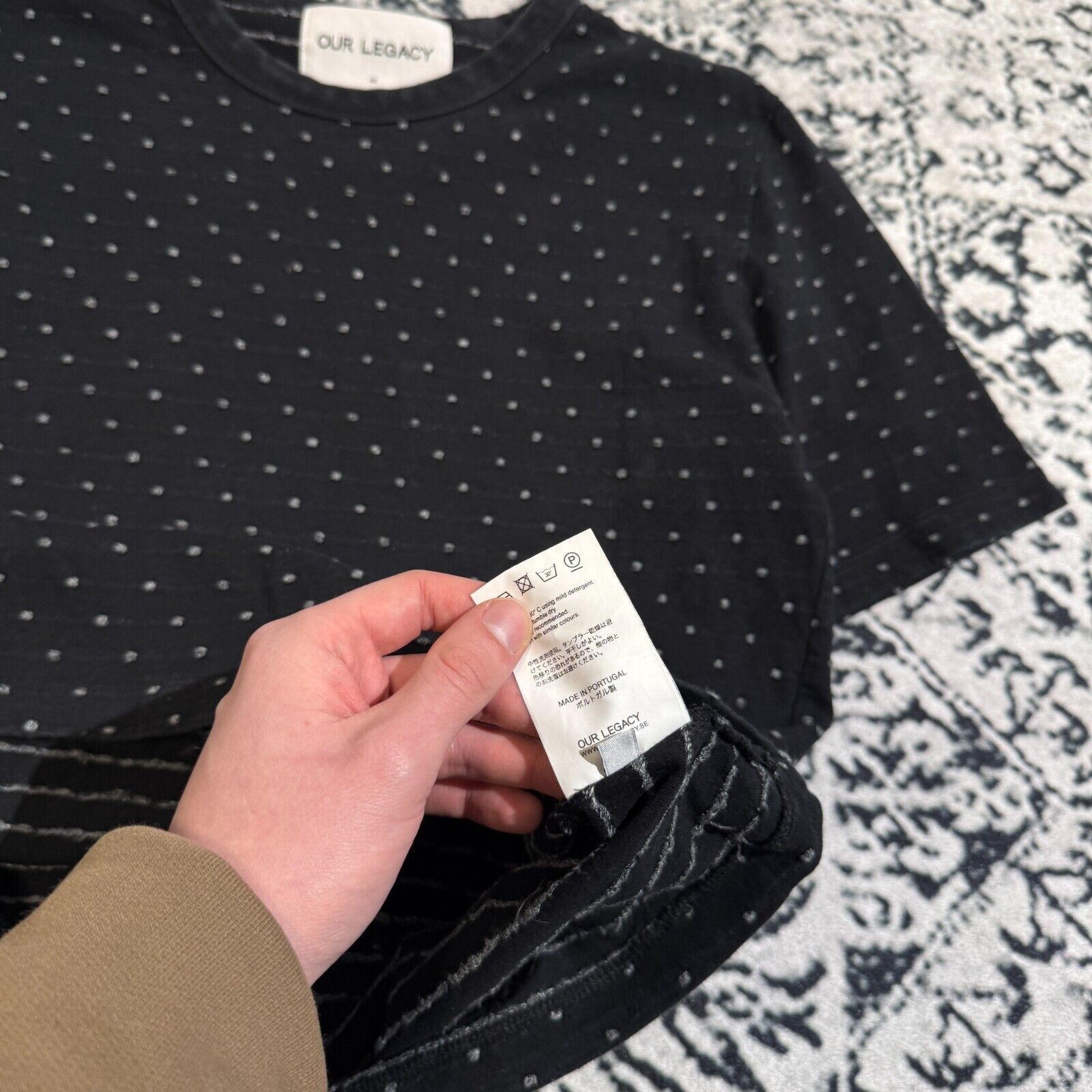 Our Legacy × Vintage Our Legacy Unisex Black Cotton T-Shirt Size S Polka Dot Size US S / EU 44-46 / 1 - 11 Thumbnail