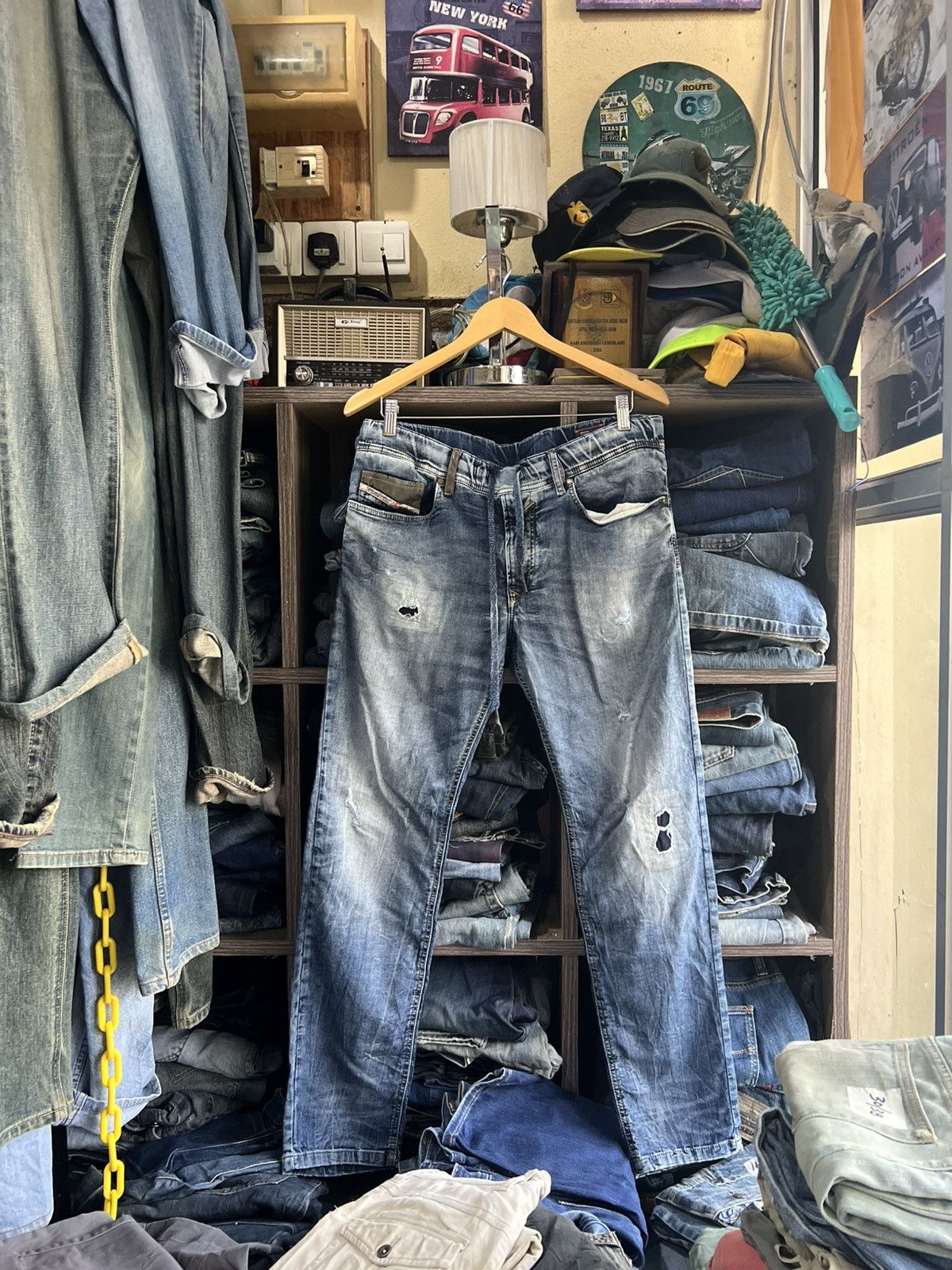 Diesel 🔥Diesel Waykee Distressed Denim Sweatpant Jogger Size US 34 / EU 50 - 1 Thumbnail