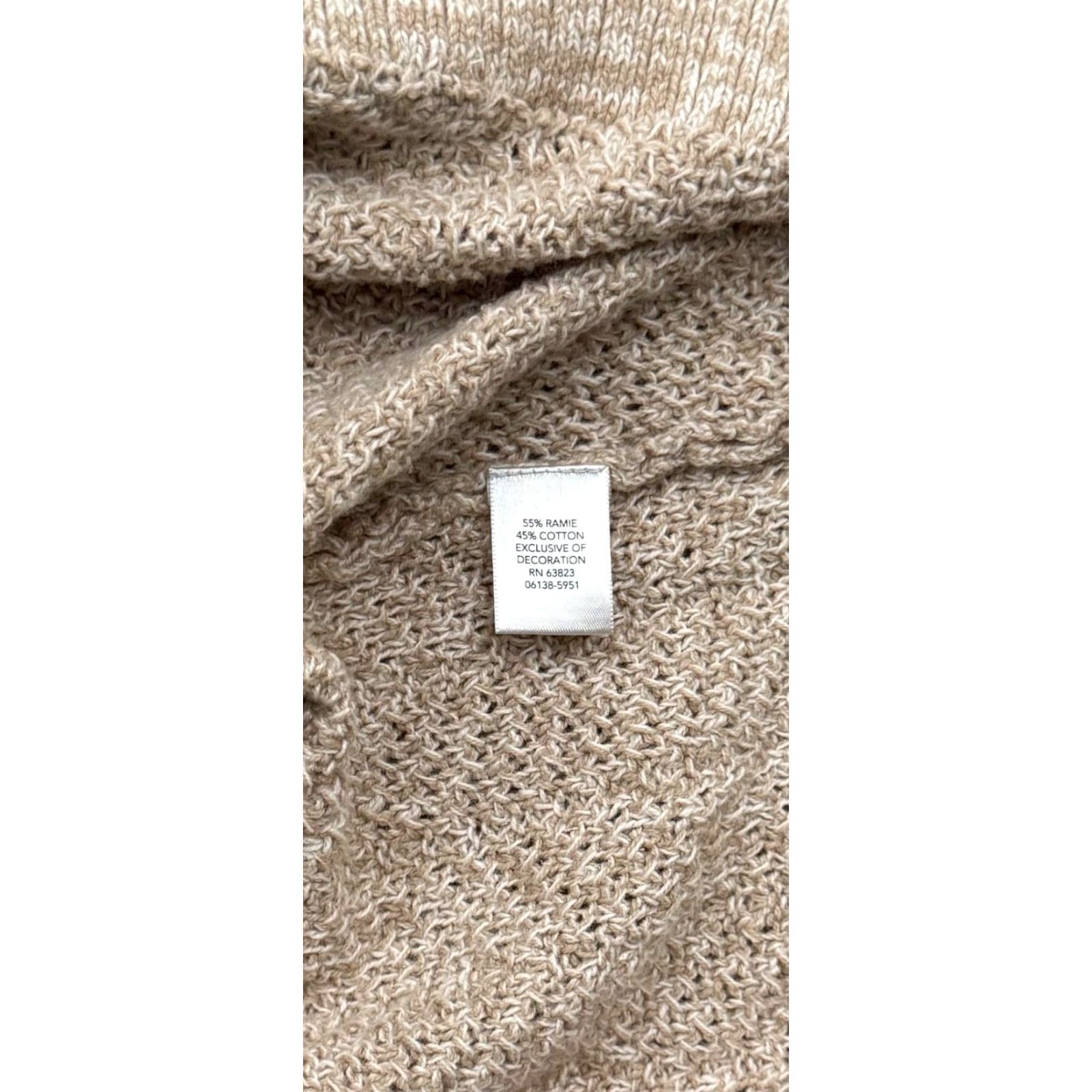 Vintage Christopher & Banks Open Knit Sweater Large Women Pullover Round Neck 3/4 Sleeve Beige Cotton Ramie Crochet Vintage No Bohemian Grandmacore Size L / US 10 / IT 46 - 7 Thumbnail