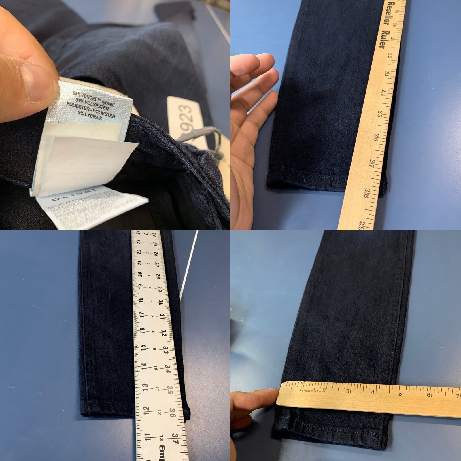 DL1961 DL1961 EMMA Skinny Dark Blue Denim Jeans Womens Regular Size 29x28 Size 29" - 8 Thumbnail