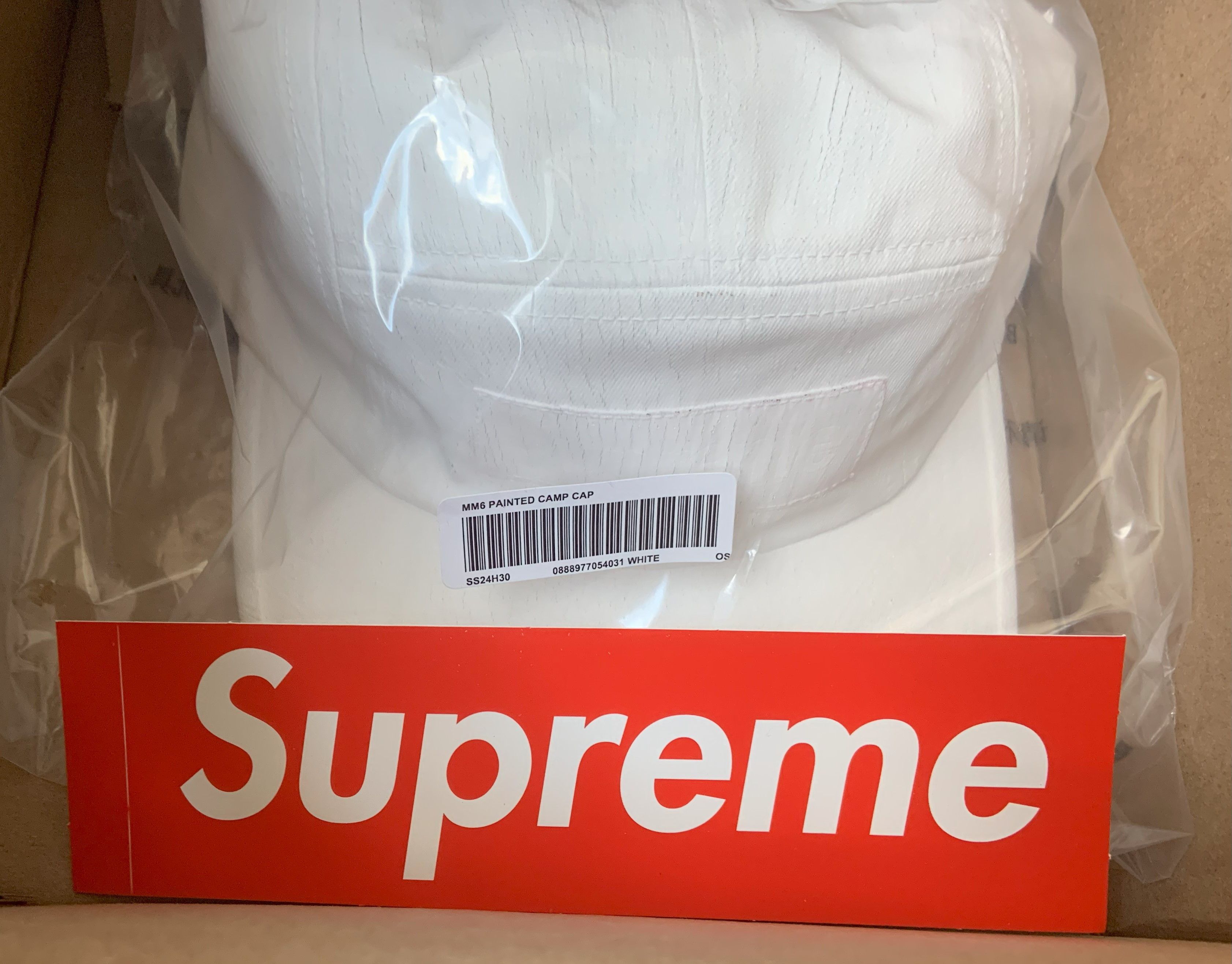 Supreme/MM6 Painted Camp Cap ホワイト