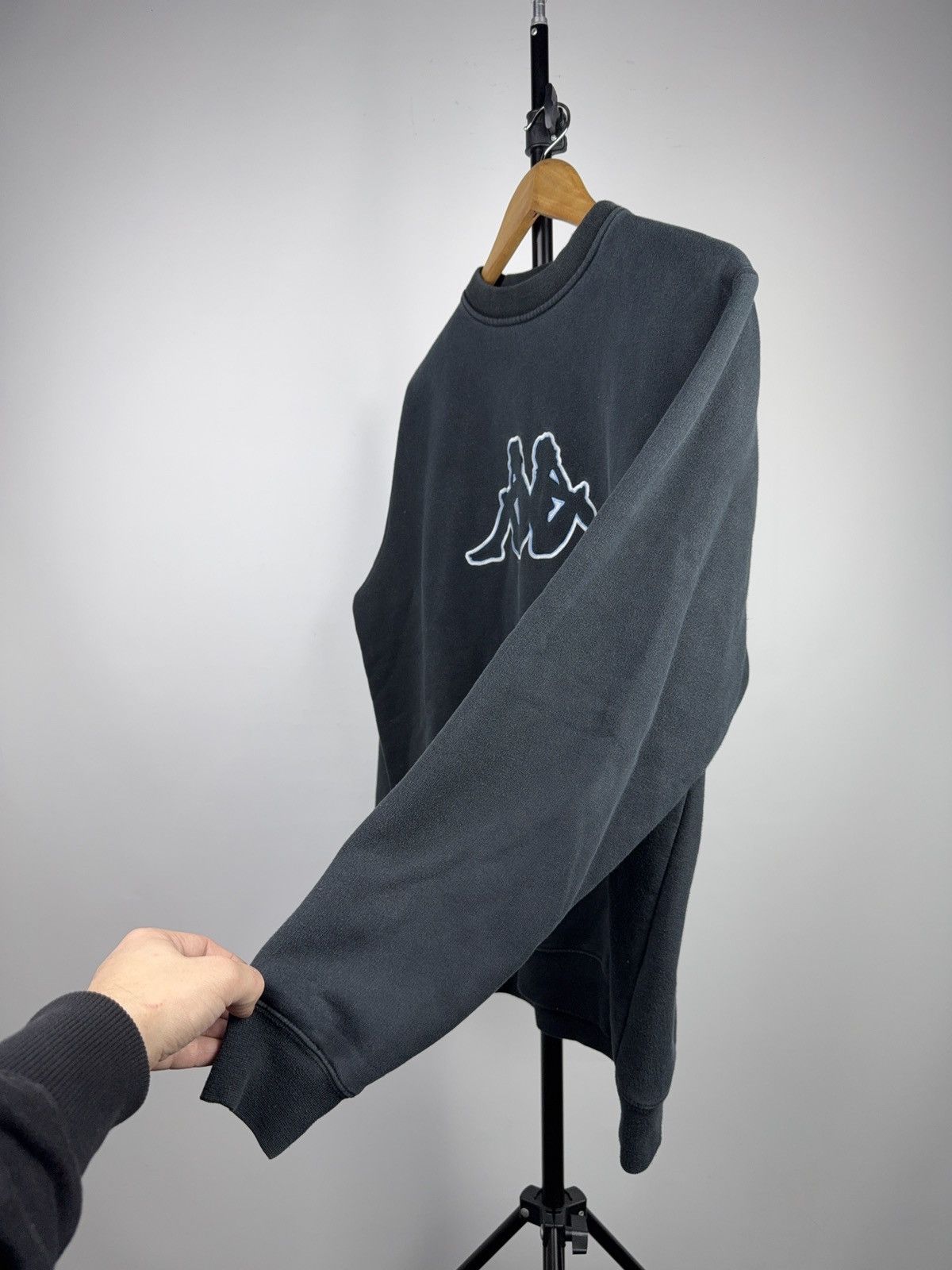 Kappa 90s Kappa Faded Black Big Logo Sweatshirt Vintage Style M Size US M / EU 48-50 / 2 - 5 Thumbnail