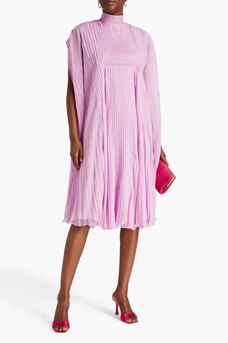 Valentino o1y0326 Midi Dress in Mauve Size S / US 4 / IT 40 - 2 Thumbnail
