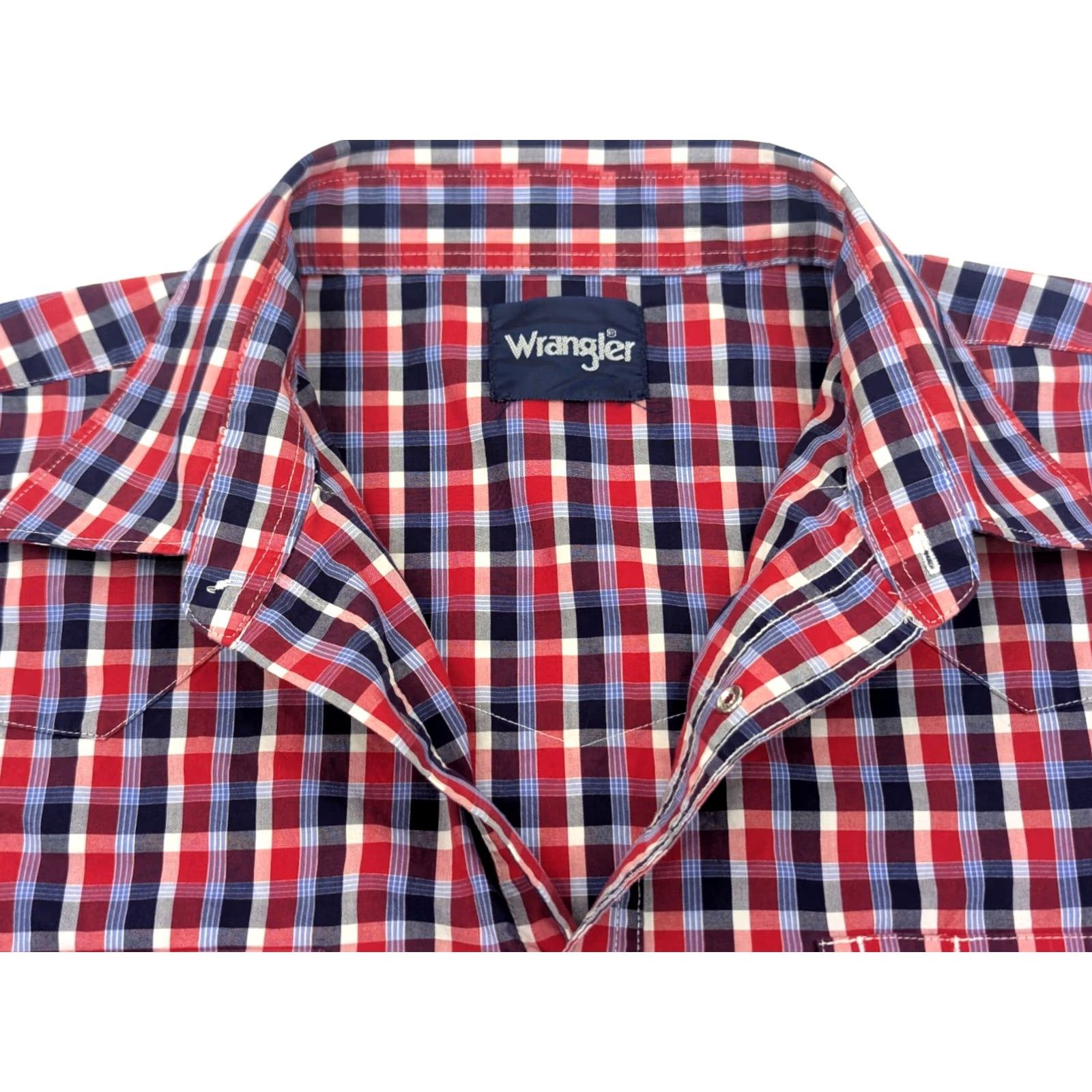 Wrangler VINTAGE Wrangler Western Pearl Snap Button Shirt Men 2XL Red Plaid Short Sleeve Cowboy Western Size US XXL / EU 58 / 5 - 3 Thumbnail