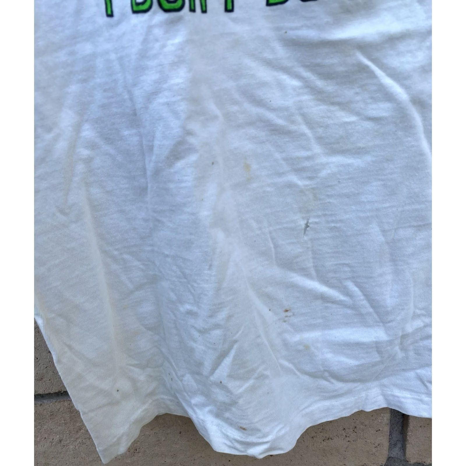 Vintage Vintage I Dont Do Mornings Quacks Java T Shirt XL White Bird Single Stitch Distressed Stained Holes Mens Shirt Size US XL / EU 56 / 4 - 6 Thumbnail