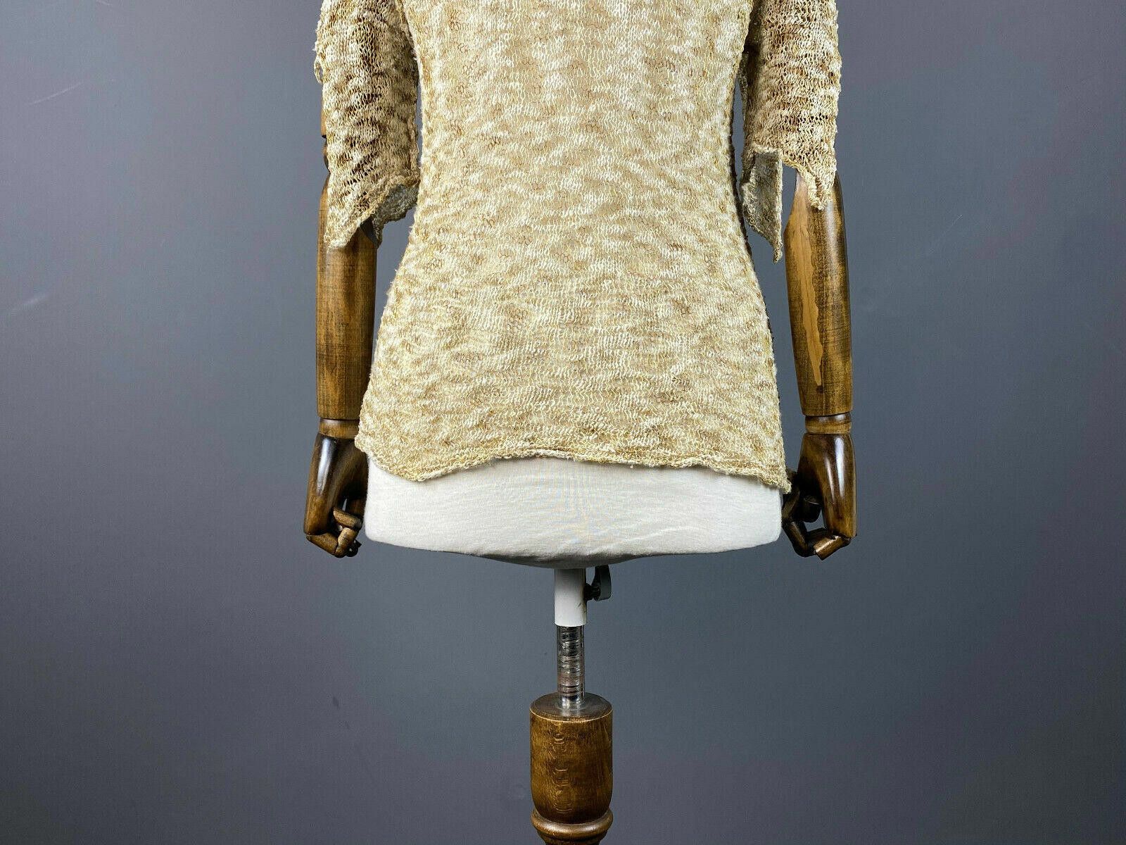 Designer Elisa Cavaletti Sono Italiano Beige Knit Sweater Cape M L Size M / US 6-8 / IT 42-44 - 8 Thumbnail