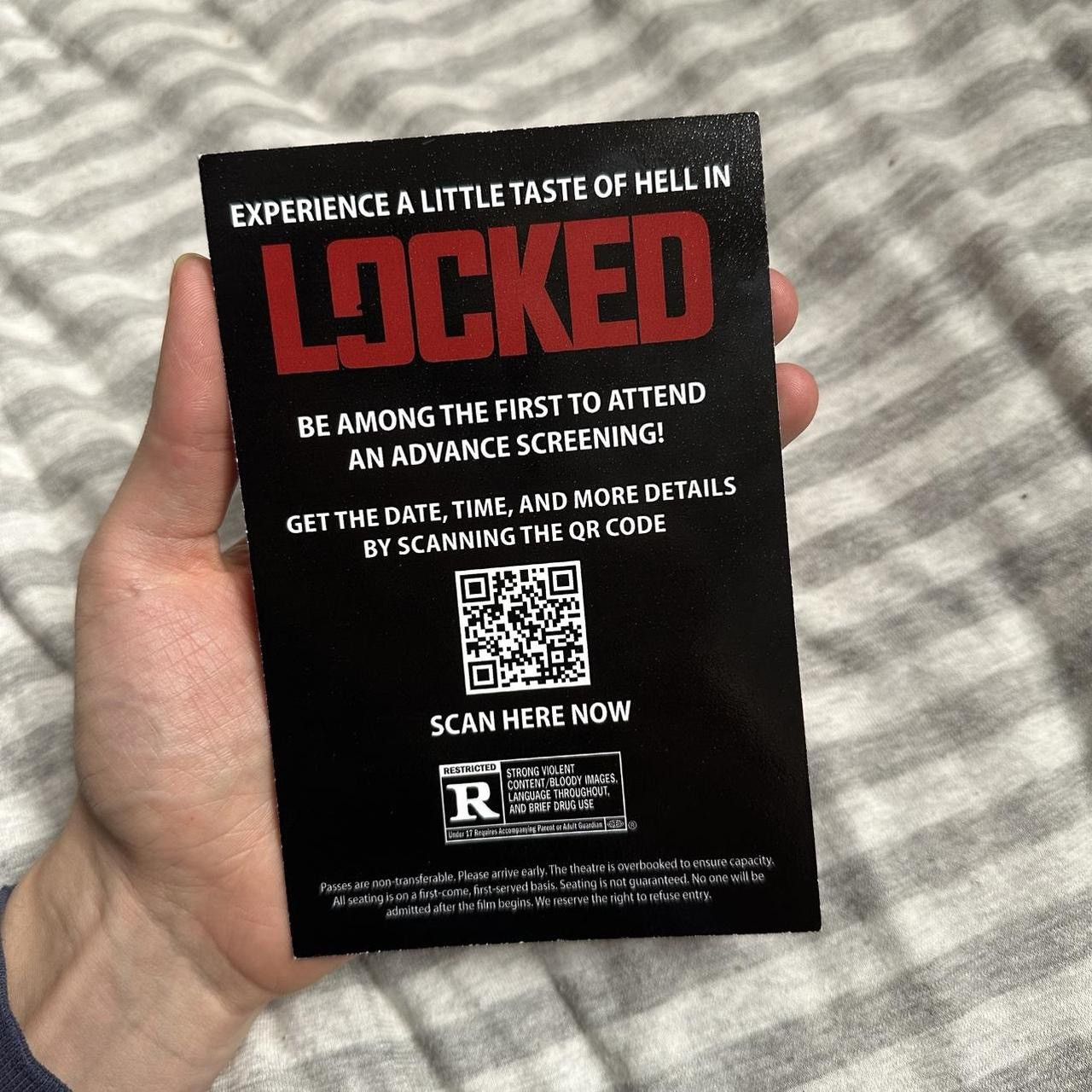 Other Exclusive Locked Movie Promo Early Advance Screening Size ONE SIZE - 3 Thumbnail