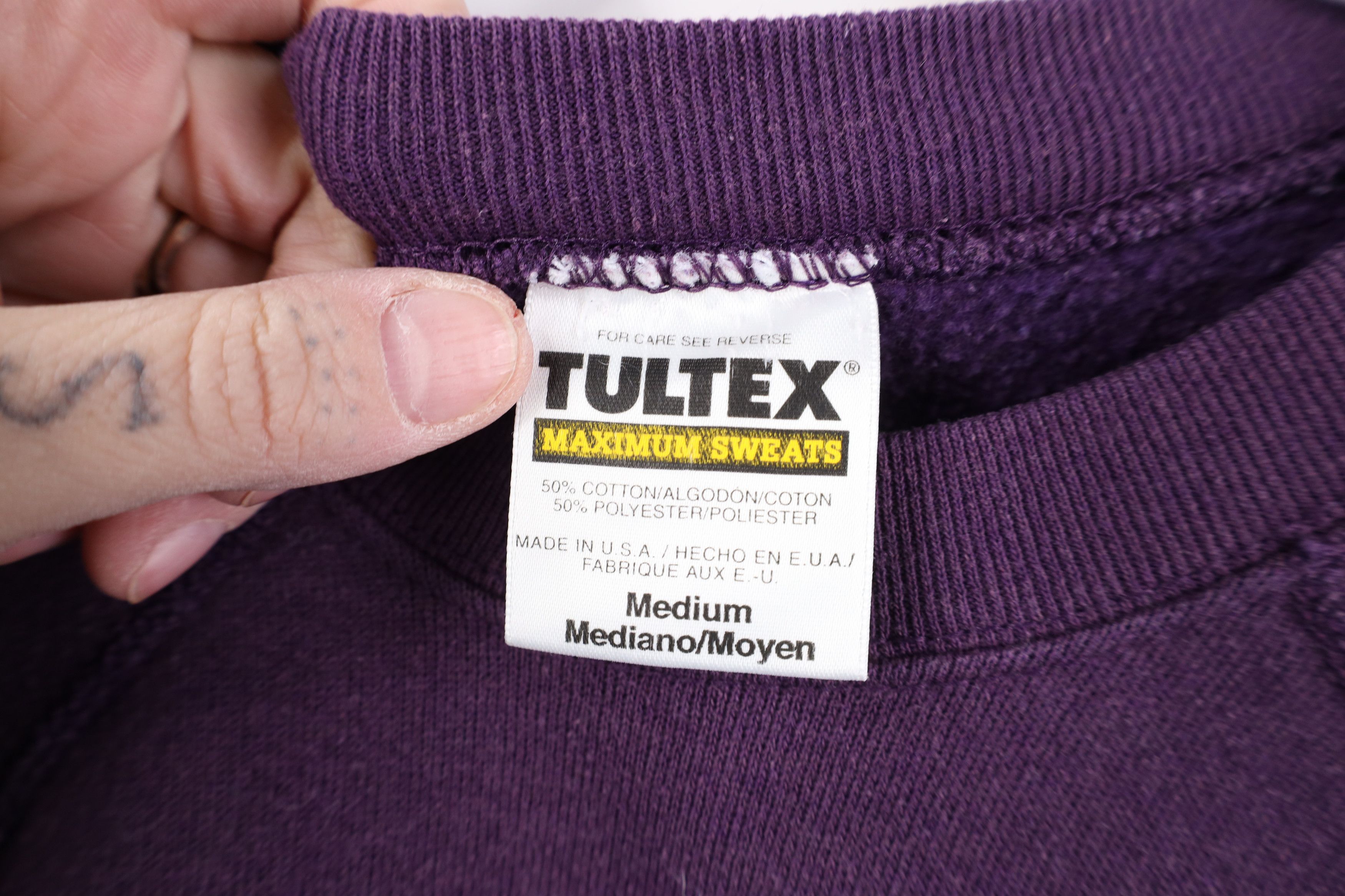 Vintage Vintage 90s Streetwear Blank Crewneck Sweatshirt Purple USA Size M / US 6-8 / IT 42-44 - 7 Thumbnail