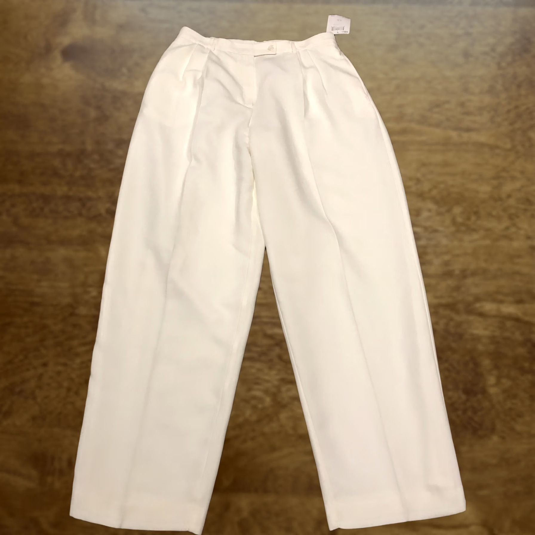 Vintage Emma James Womens Size 16 Polyester White Dress Pants Nwt B10 Size 38" / US 16 / IT 52 - 1 Thumbnail