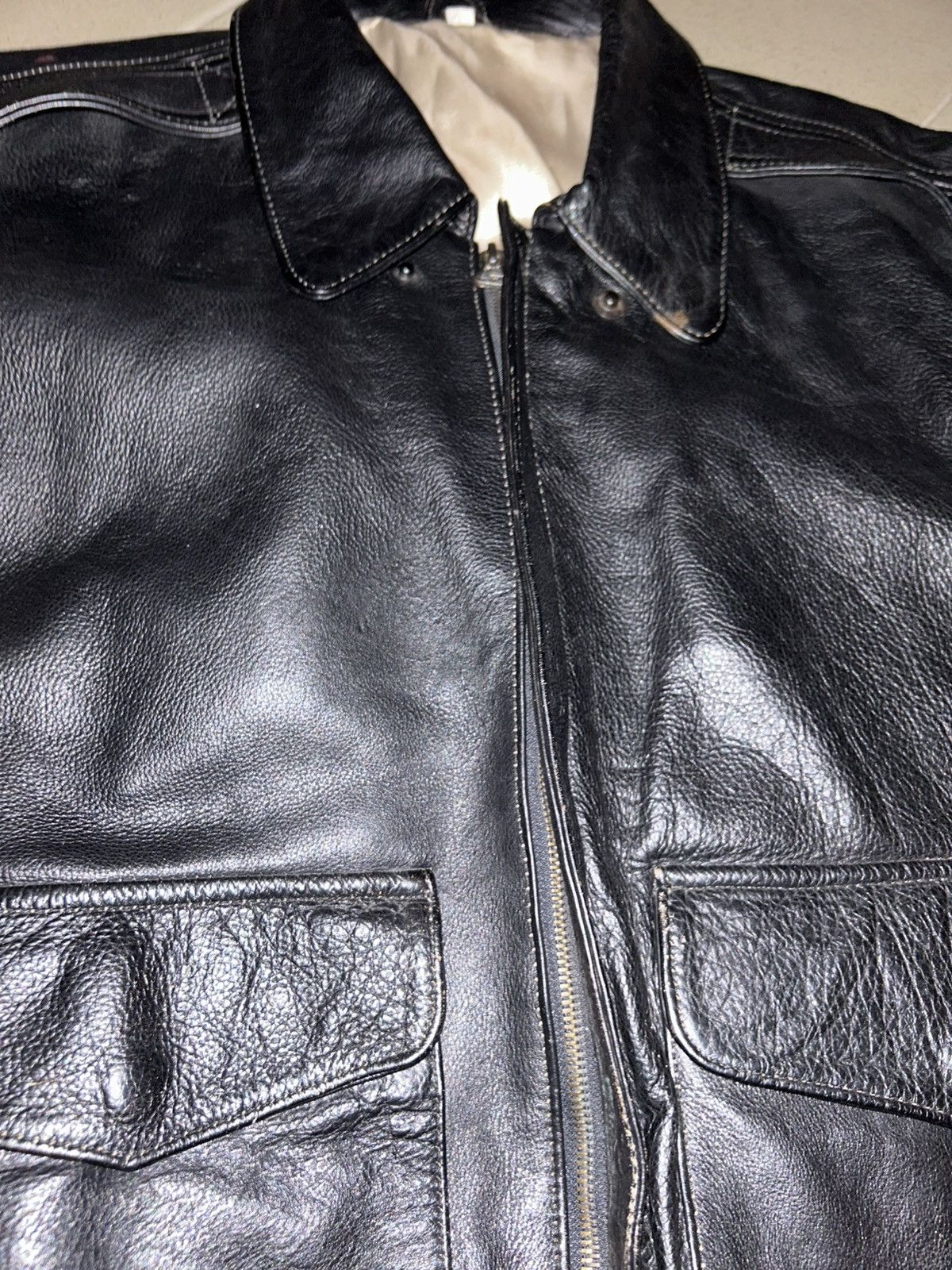 Avirex Vintage Leather Styled Aviation Retro Bomber Vincennes 1928 Size US L / EU 52-54 / 3 - 12 Thumbnail