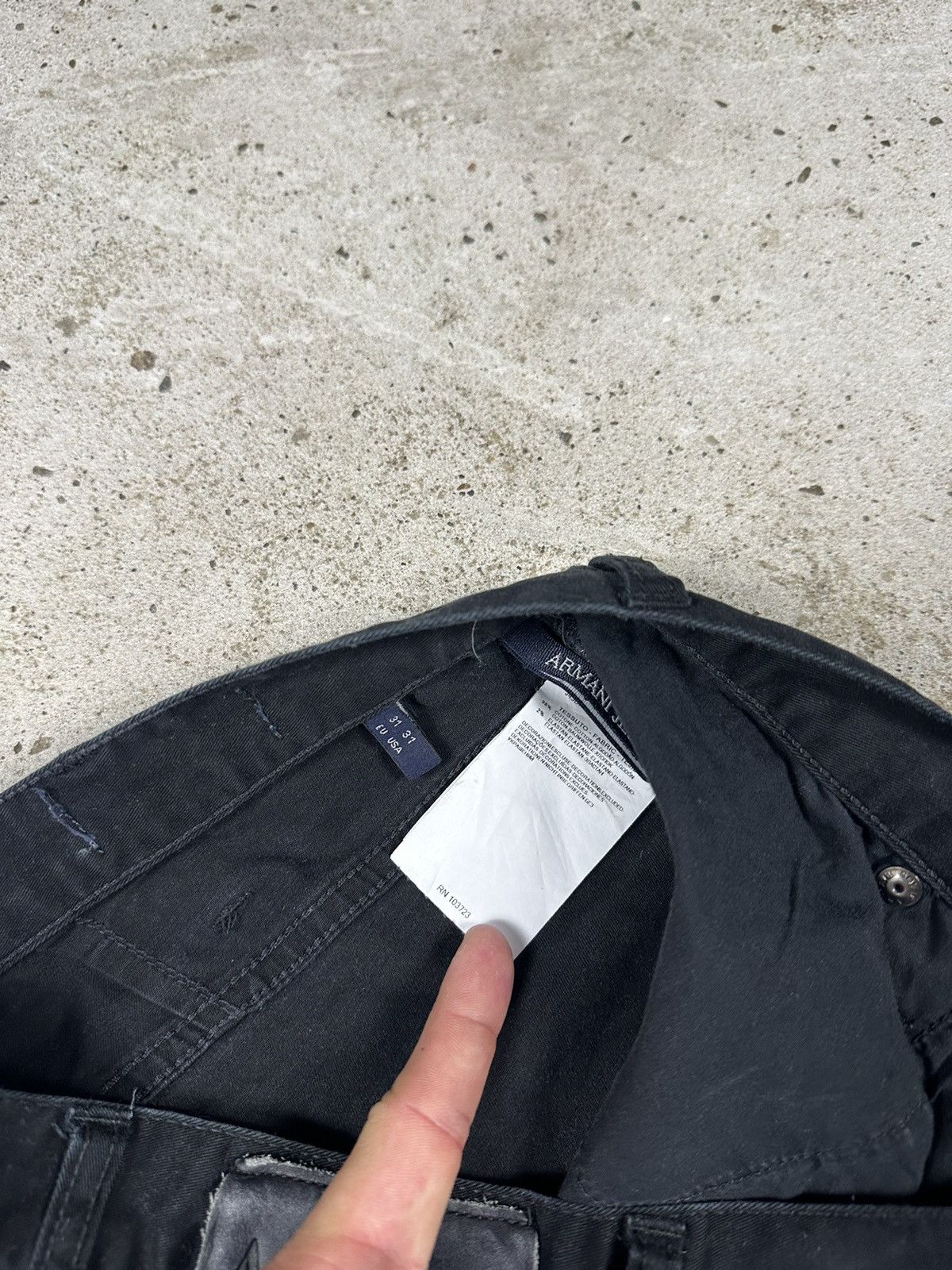Armani × Giorgio Armani × Vintage Vintage Y2K Armani Jeans Black Pants Size US 31 - 10 Thumbnail