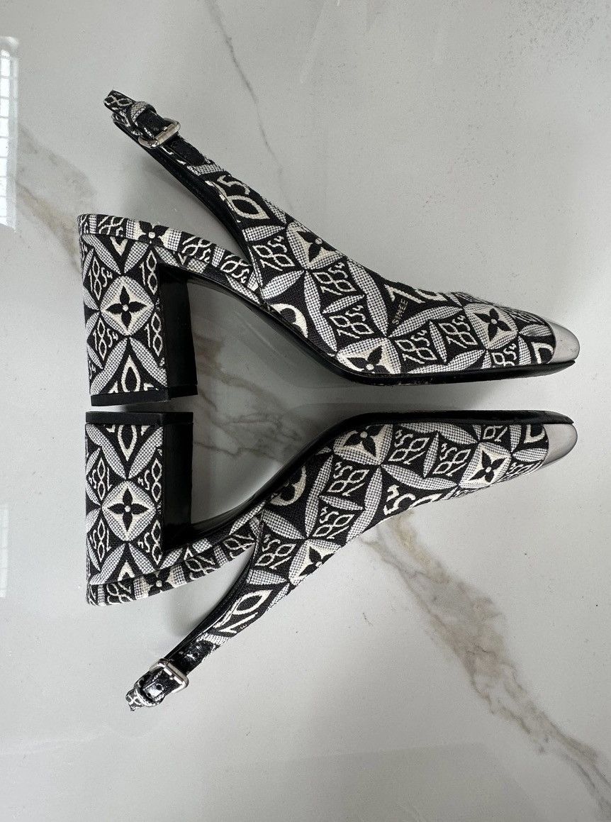 Louis Vuitton Authenticated✅ Louis Vuitton Black White Slingback Heels Size US 6 / IT 36 - 8 Thumbnail