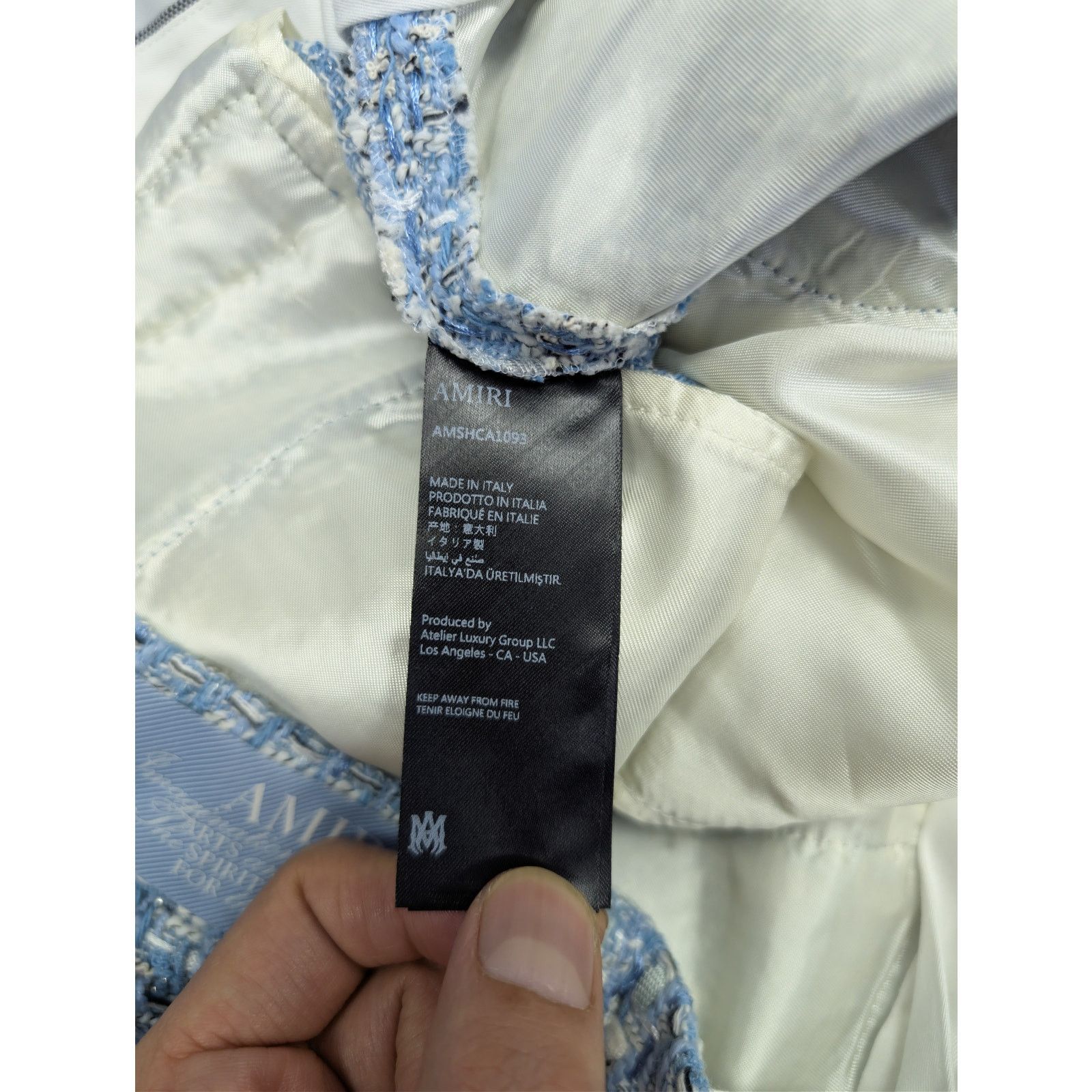 Amiri o1rshd1 Boucle Shorts Short in Ashley Blue Size US 40 / EU 56 - 16 Thumbnail