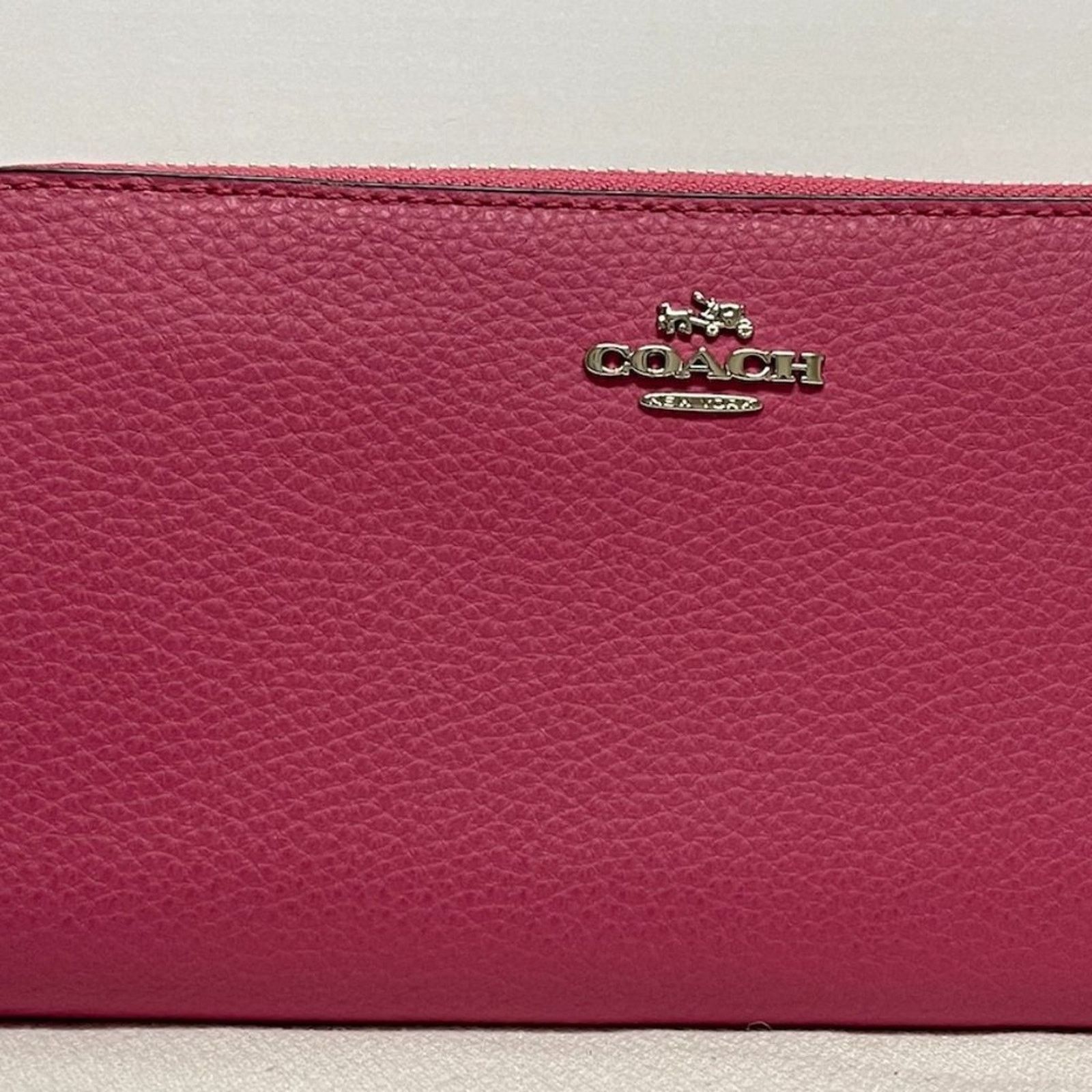 Coach Coach Magenta Pebbled Leather Accordion Wallet Size ONE SIZE - 3 Thumbnail