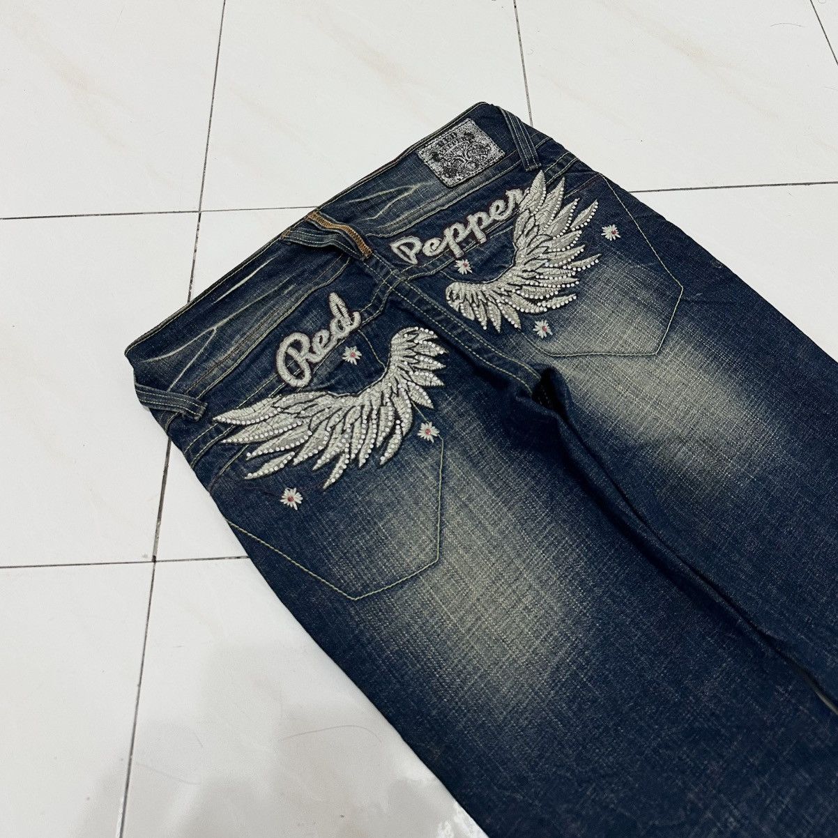 Japanese Brand Red Pepper Gold Label Bootcut Jeans - Wing Embroidery Size 32" / US 10 / IT 46 - 2 Thumbnail