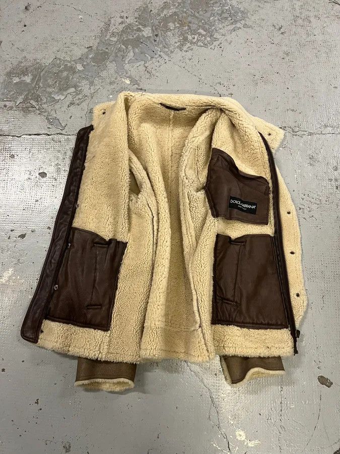 Dolce & Gabbana 2010s Dolce & Gabbana Beige Shearling Leather Jacket Size US S / EU 44-46 / 1 - 9 Thumbnail