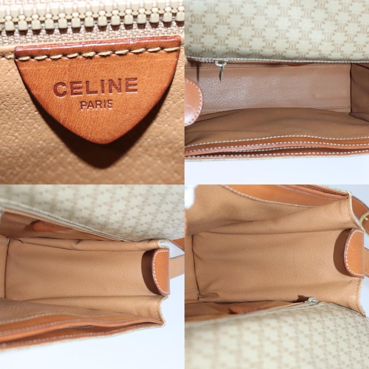 Celine CELINE Macadam Canvas Shoulder Bag Beige Size ONE SIZE - 12 Thumbnail