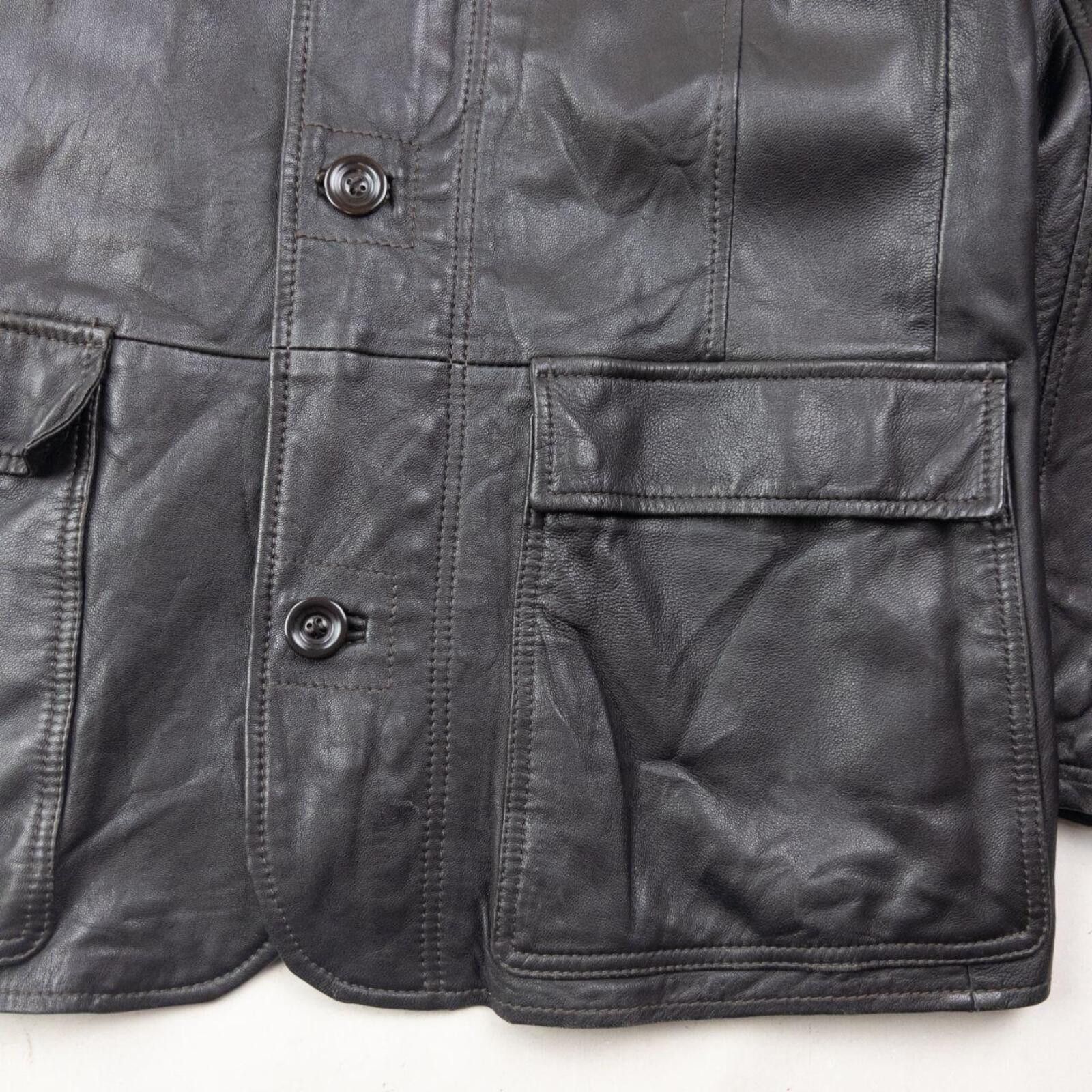 Other Vintage 2000s Armani Jeans Zip Up Leather Jacket Size L Size US L / EU 52-54 / 3 - 6 Thumbnail