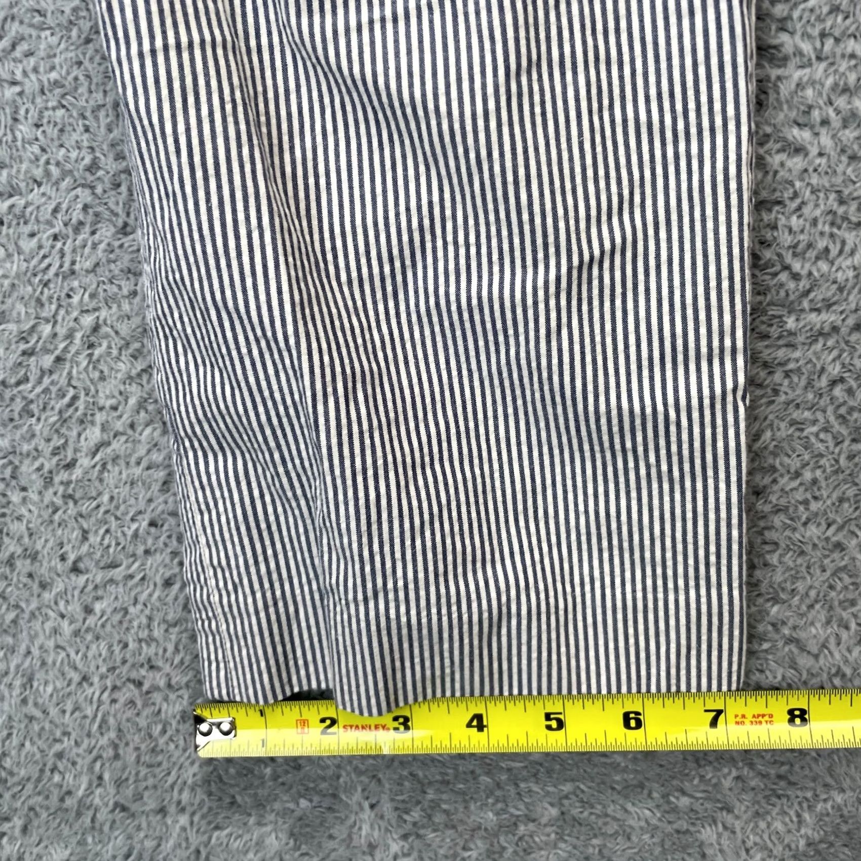 J.Crew VINTAGE J.CREW Pants Womens 6 Blue Seersucker Striped City Fit Straight Leg Size 28" / US 6 / IT 42 - 7 Thumbnail