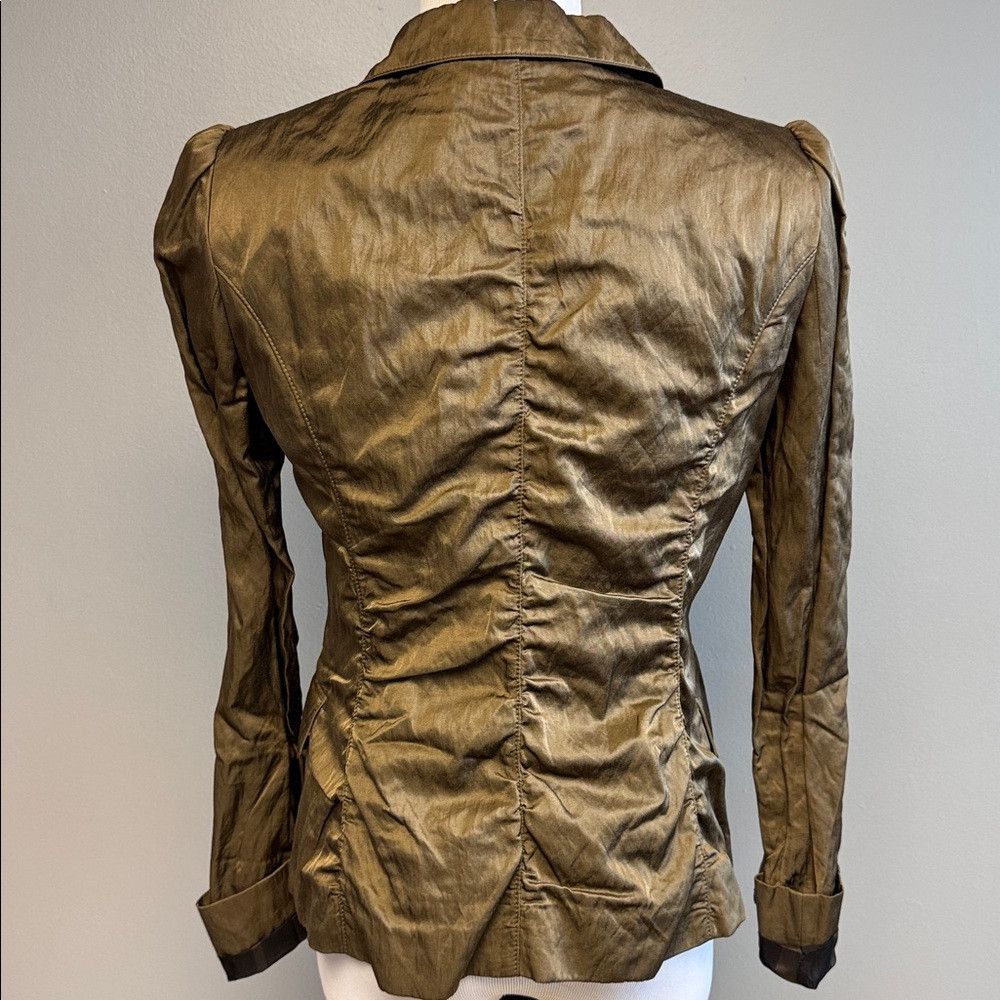 Burberry Burberry Metallic Olive Blazer US 6 Structured Jacket Size M / US 6-8 / IT 42-44 - 5 Thumbnail
