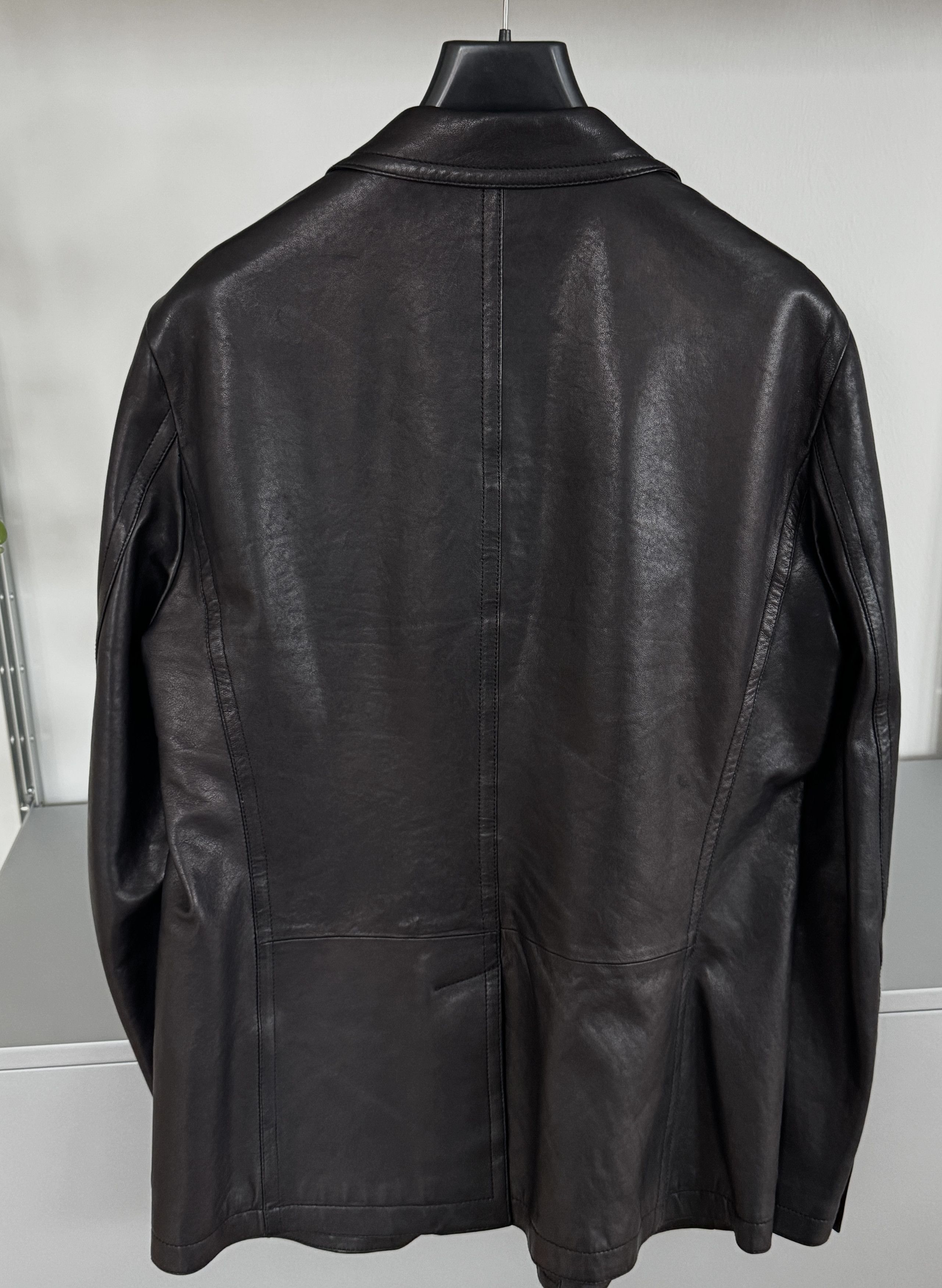 Bally BNWOT Leather SIngle Breasted Blazer Size 40R - 6 Thumbnail