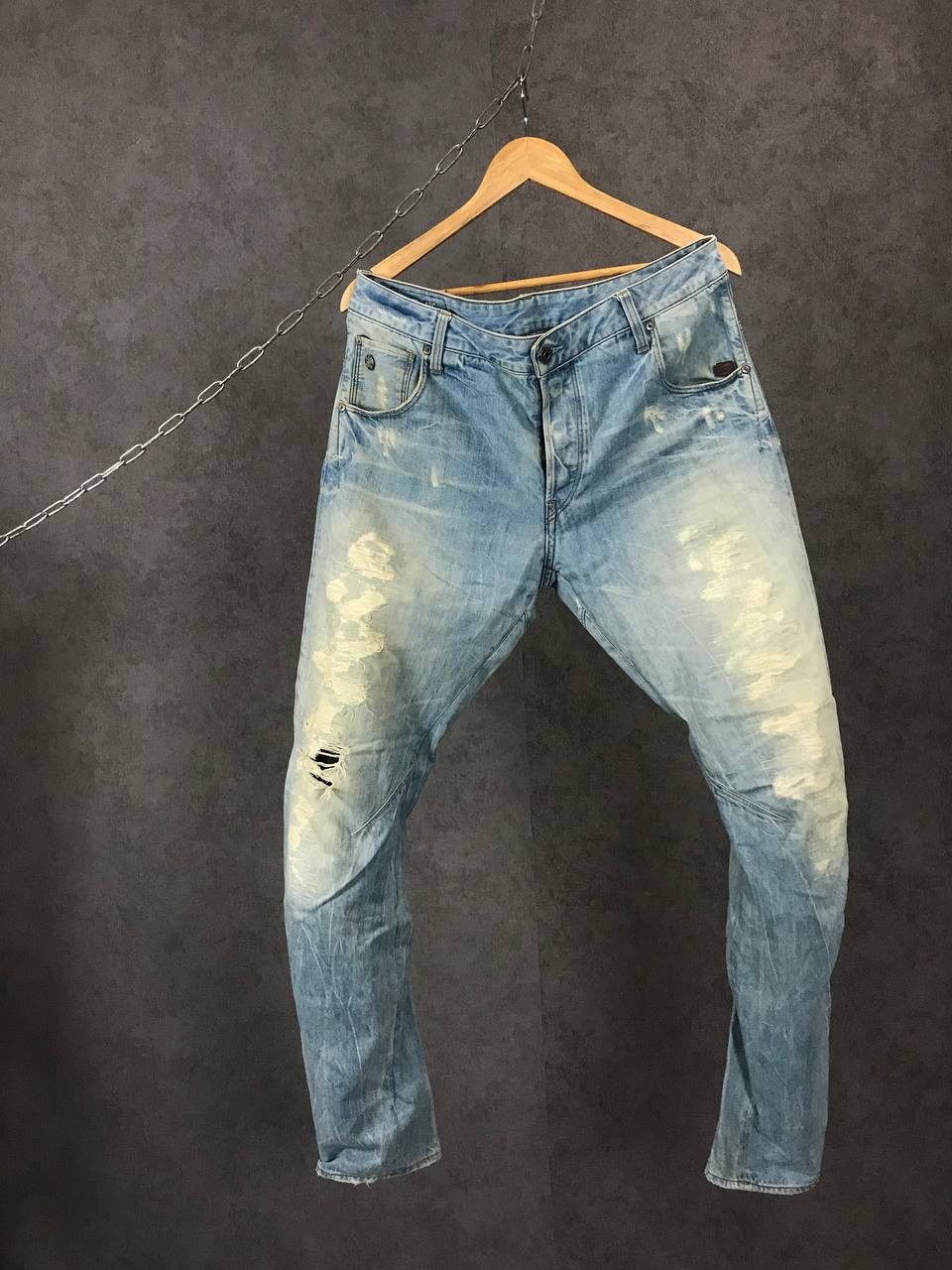 G-Star G Star Raw distressed denim jeans Size US 34 / EU 50 - 1 Thumbnail
