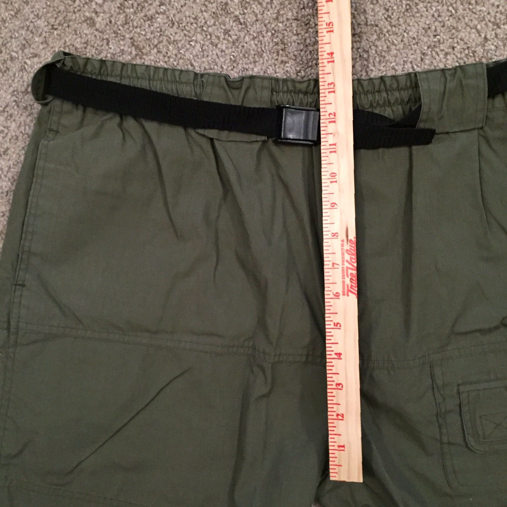 Vintage Cargo Woodfield Green Trunks Mens Large Lined Nylon Cotton Blend Belted Swim Bottom Size US 33 - 3 Thumbnail