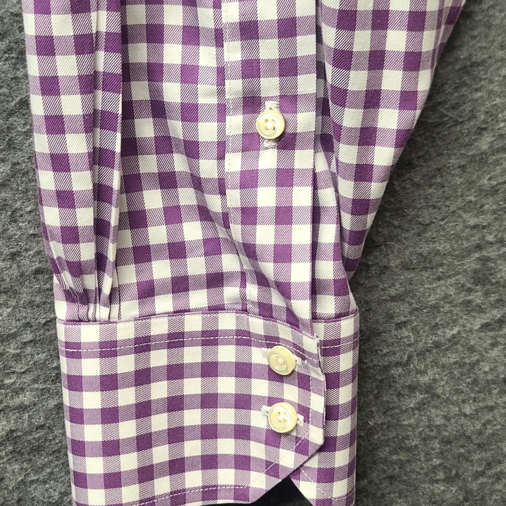 Brooks Brothers Brooks Brothers Shirt Mens 16 1/2-35 Classic Fit Long Sleeve Button-Up Collared Check Purple Cotton WW Size US L / EU 52-54 / 3 - 6 Thumbnail