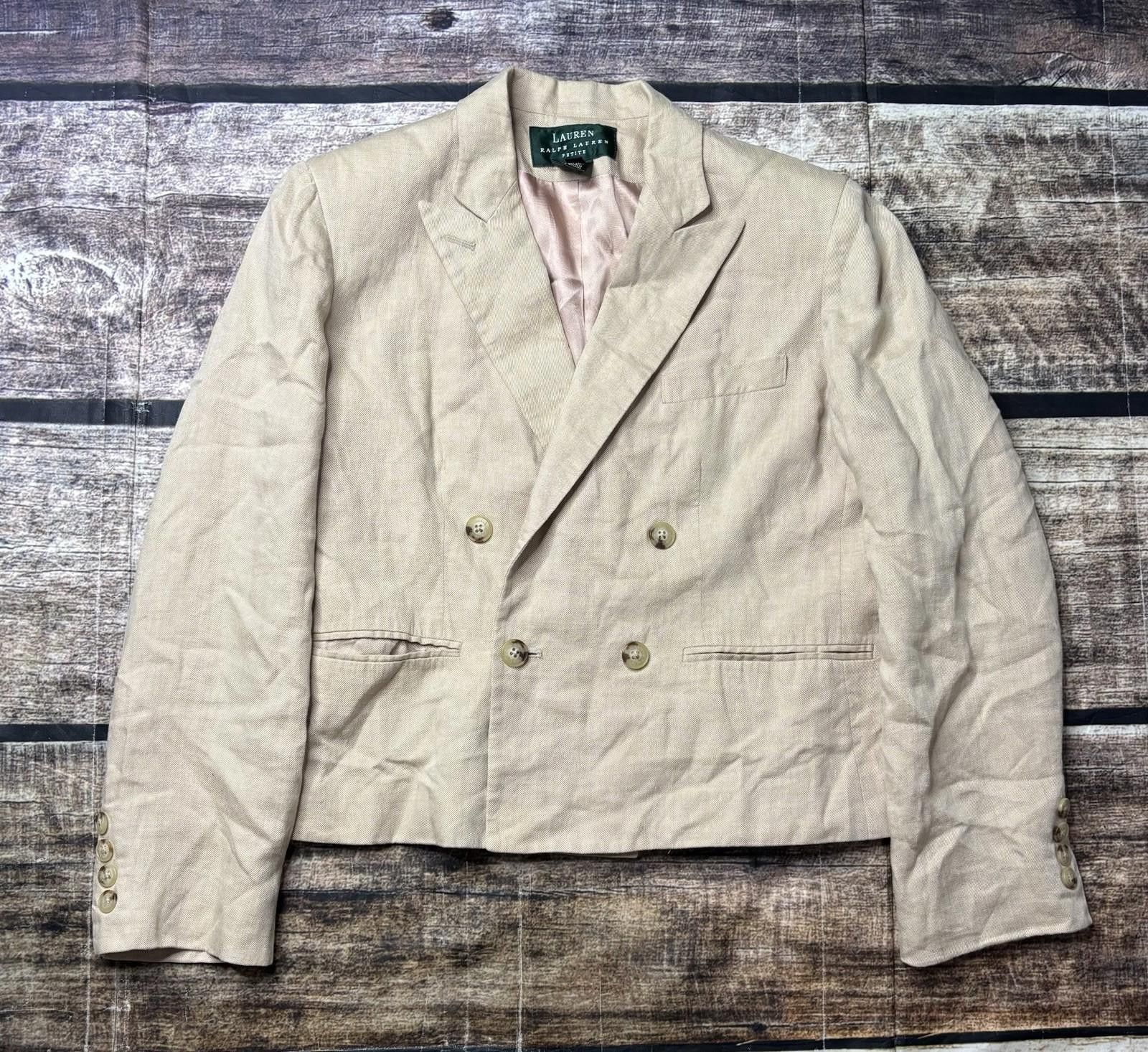 Lauren Ralph Lauren Lauren Ralph Lauren Blazer Jacket Womens Size 4p Linen USA Size S / US 4 / IT 40 - 1 Thumbnail