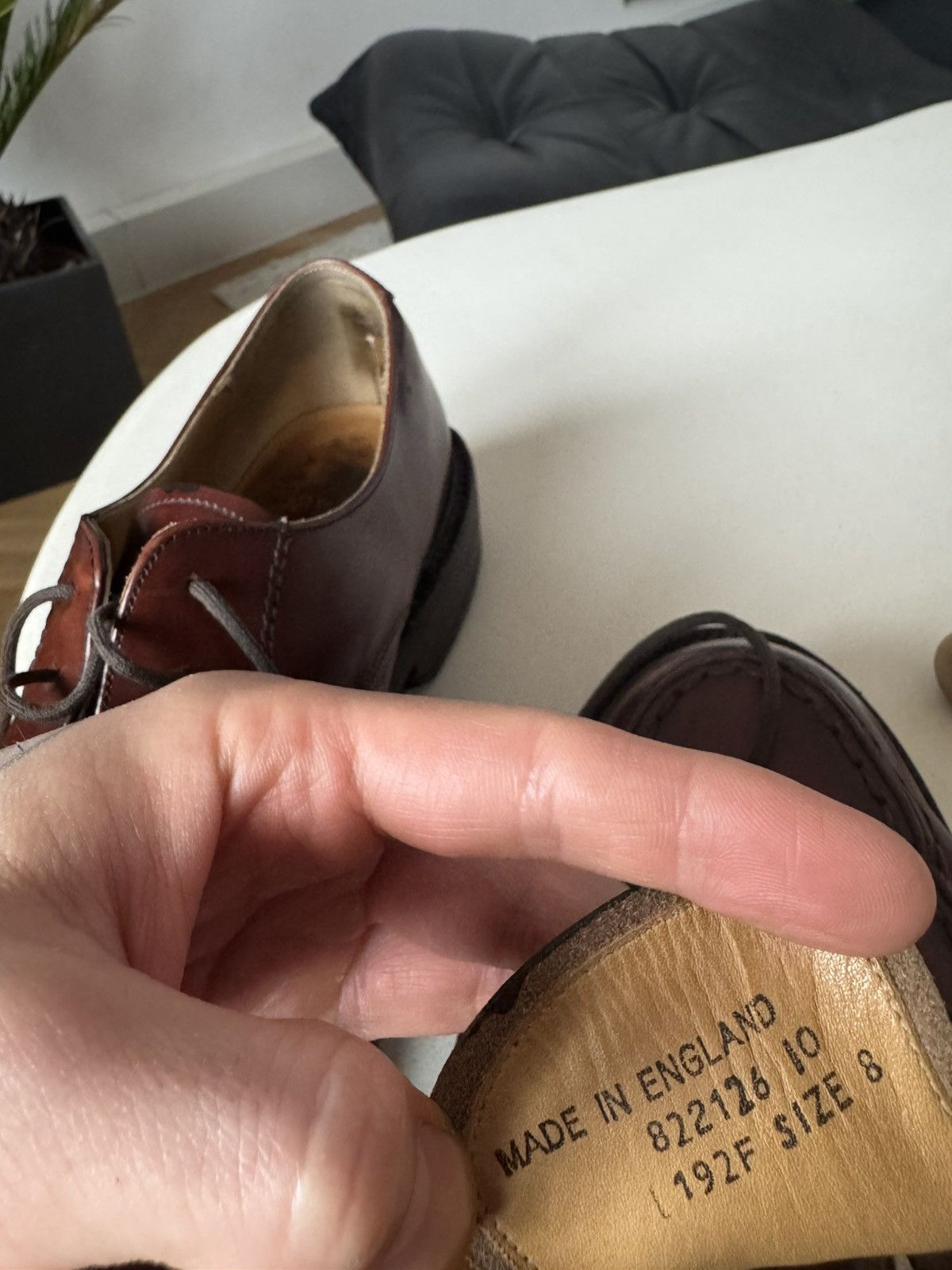 Leather BARKER Leather Derby Made in England Casual Brown Shoes Size US 9 / EU 42 - 6 Thumbnail