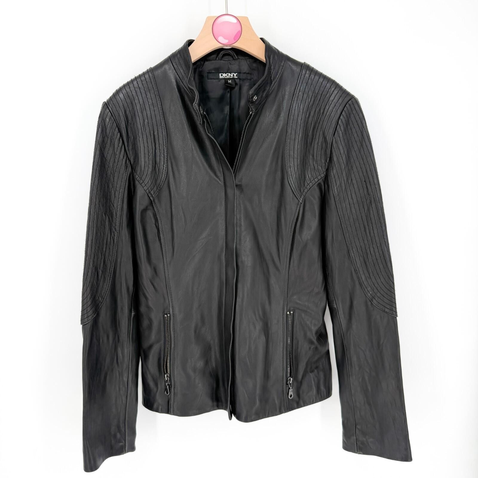 DKNY DKNY Soft Genuine Lamb Leather Zip Up Jacket Women's Size M Size M / US 6-8 / IT 42-44 - 1 Thumbnail