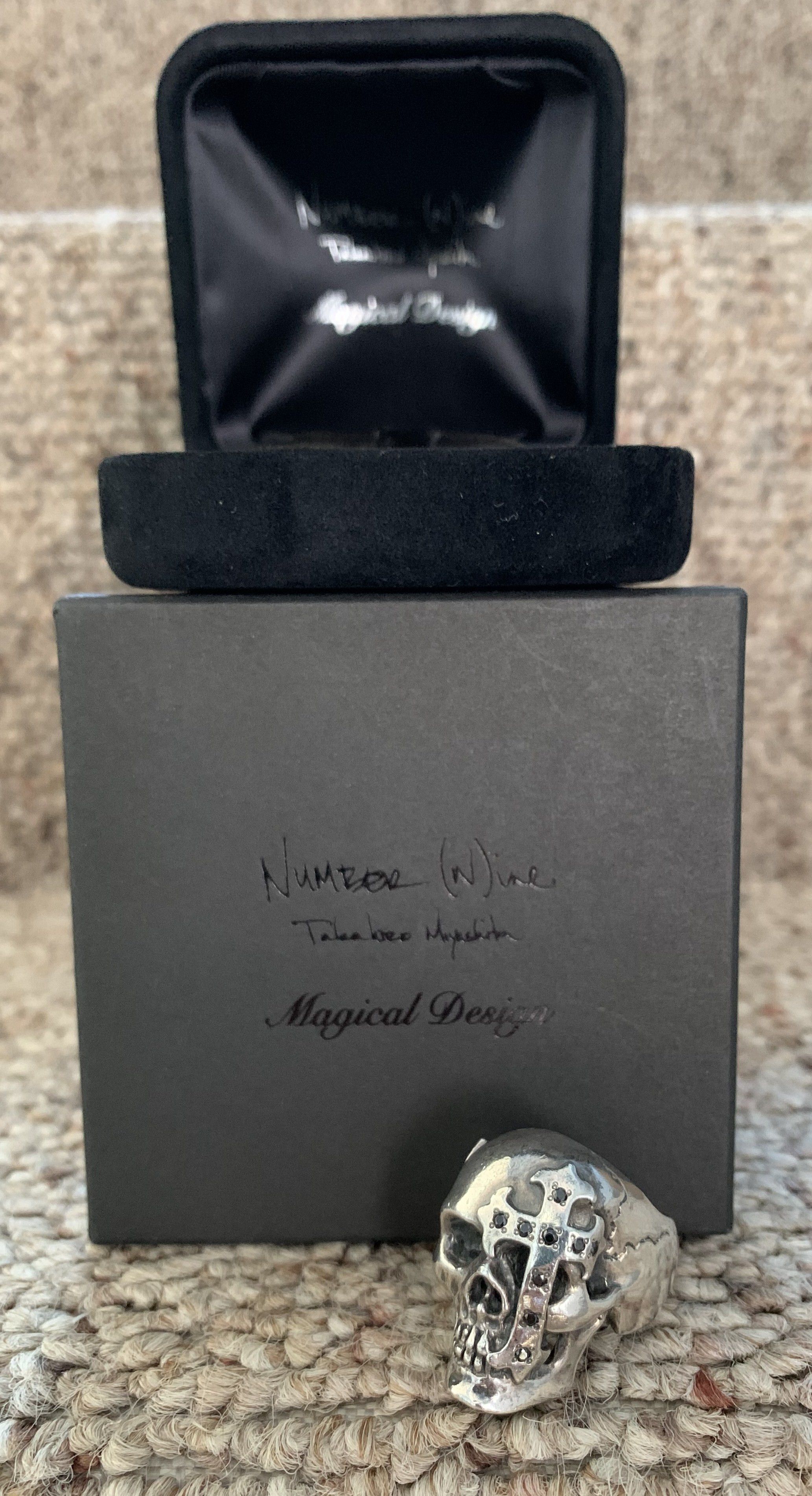 Number (N)ine SS05 "Nightcrawler" Bejeweled Silver Skull Ring w/ box Size ONE SIZE - 14 Thumbnail