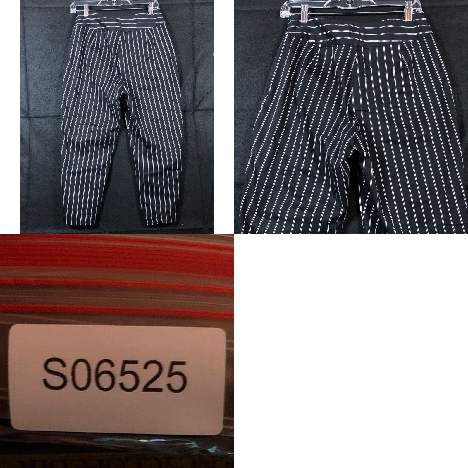 Vintage Chicos Womens Pants Black White Striped Pull on Side Zip Ankle Stretch 1(M) Size 28" / US 6 / IT 42 - 8 Thumbnail
