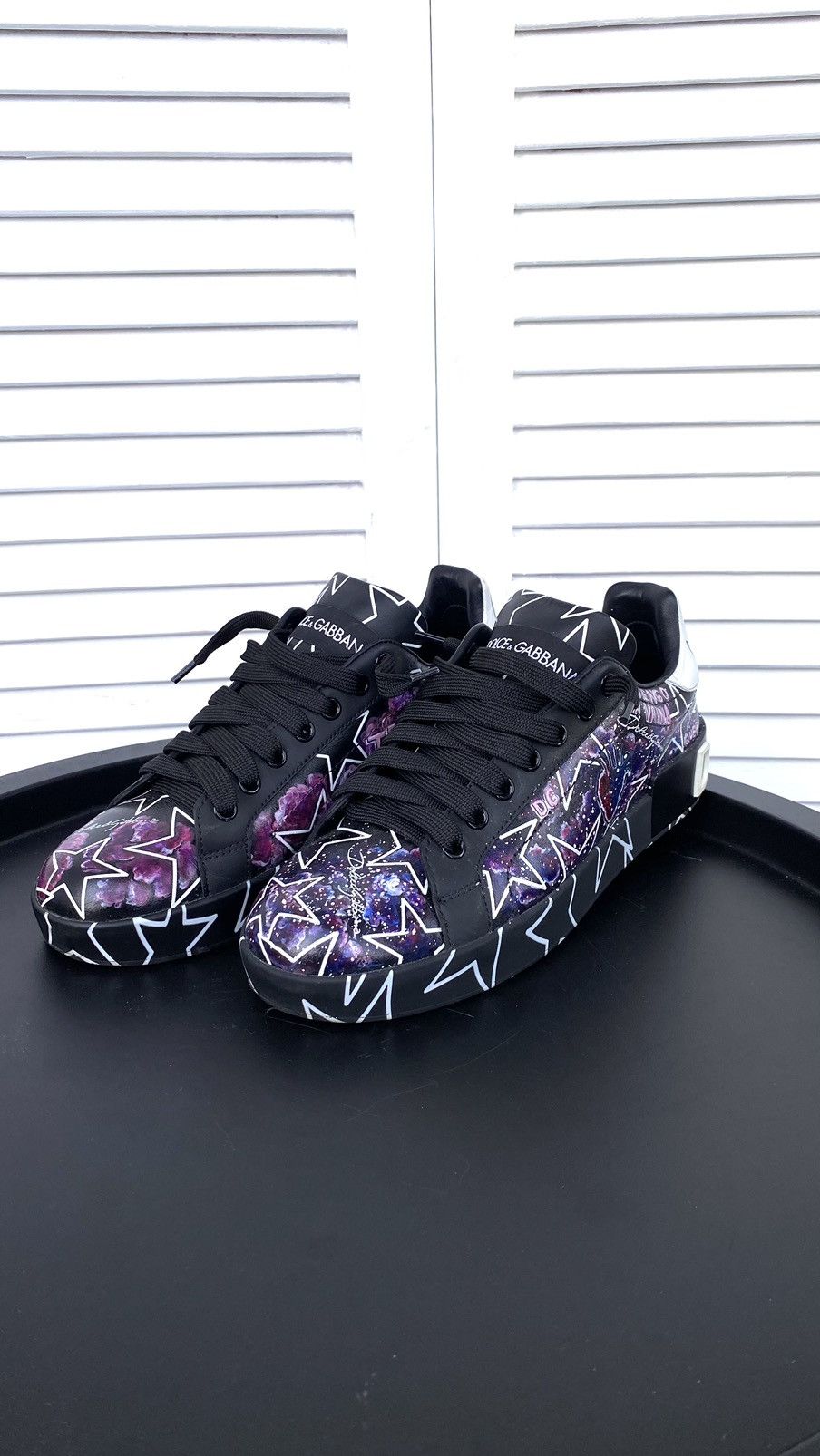 Dolce & Gabbana × Vintage Dolce & Gabbana Mixed Star Print Portofino Custom Sneakers Size US 7 / IT 37 - 12 Thumbnail