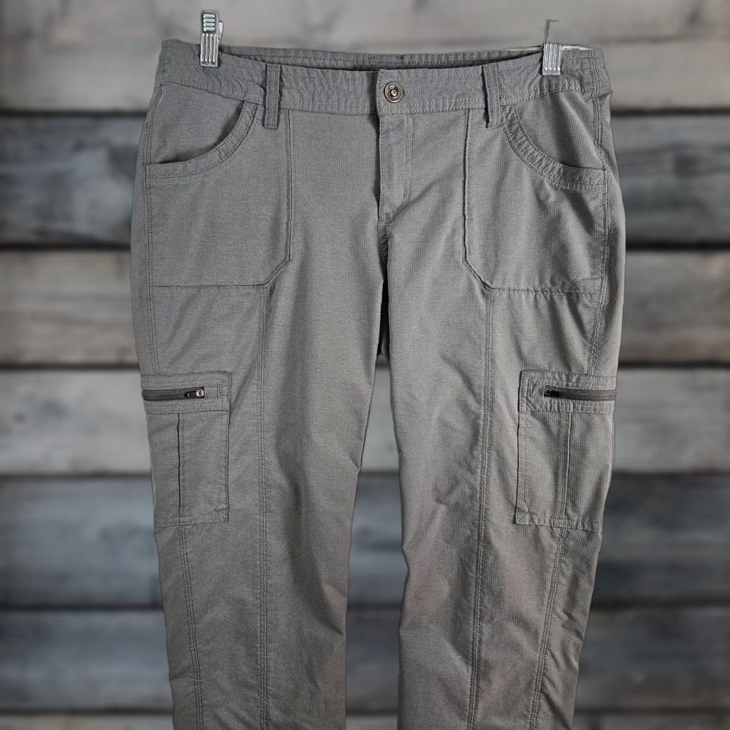 Vintage Kuhl Womens Pants Sz 12 Skinny Cargo Pockets Gray Mid Rise Zip Inseam 29.5" Size 34" / US 12 / IT 48 - 1 Thumbnail