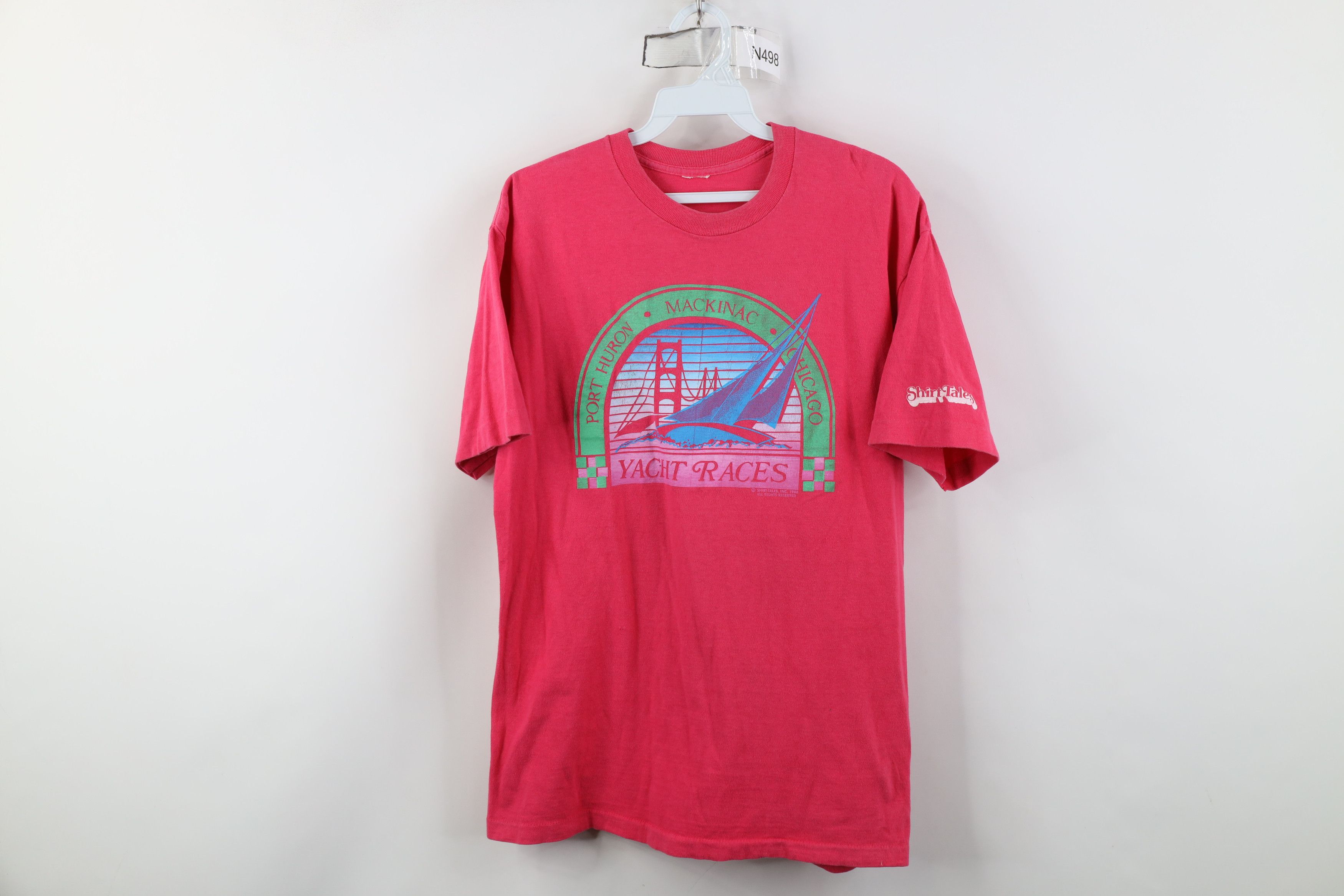 Vintage Vintage 80s Streetwear Mackinac Chicago Yacht Races T-Shirt Size L / US 10 / IT 46 - 1 Thumbnail