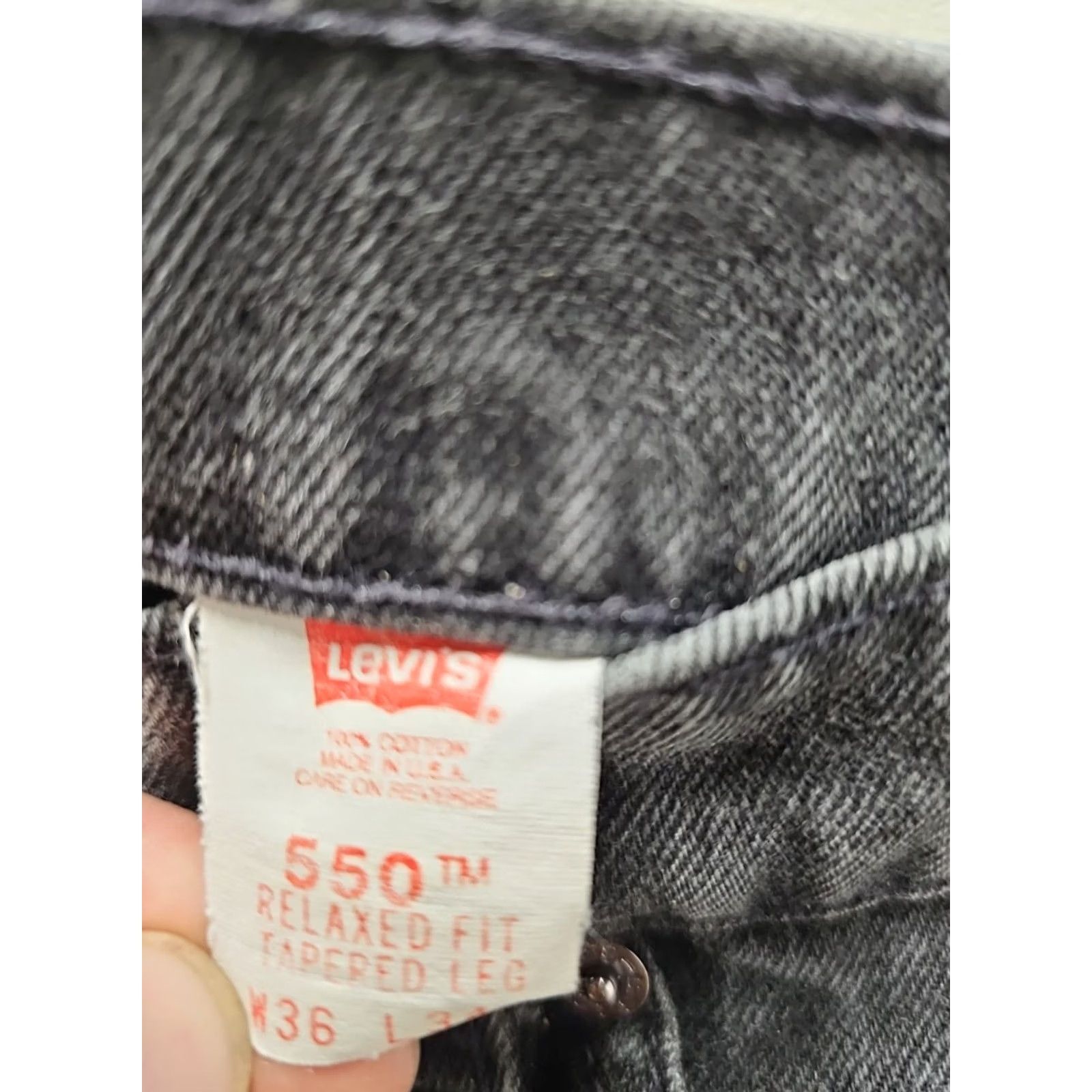 Levi's VINTAGE Levi's 550 Jeans Men Black 36x34 USA | Levi’s 550 | Denim) Size US 36 / EU 52 - 6 Thumbnail