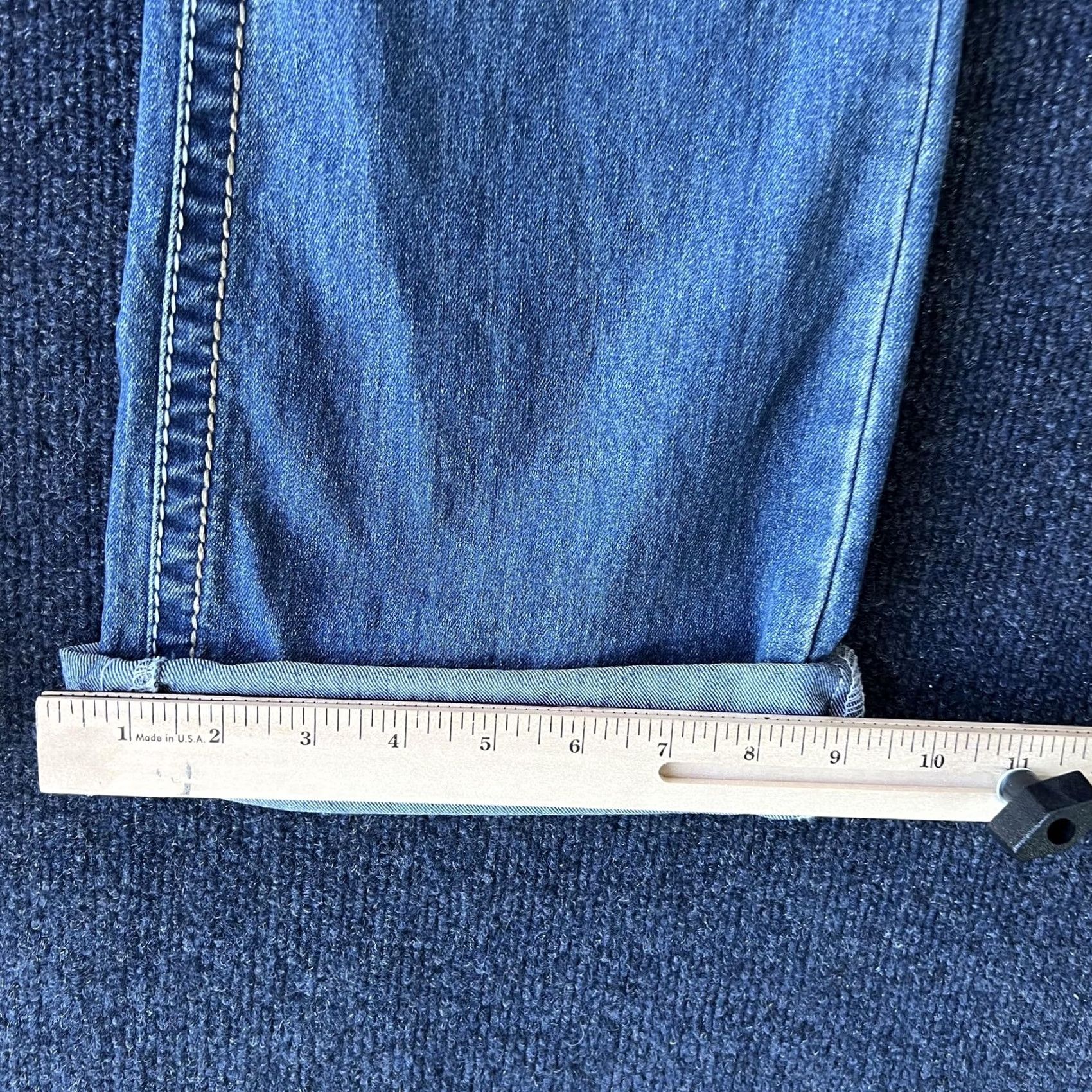 Vintage Reign Jeans Womens 14 Blue Distressed Straight Leg Embroidered Pockets Denim Size 36" / US 14 / IT 50 - 5 Thumbnail