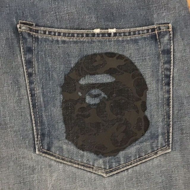 Bape × Nigo 🔥Aoyama Limited🔥 BAPE camo APE HEAD denim pants ★size XL Size US 36 / EU 52 - 5 Thumbnail