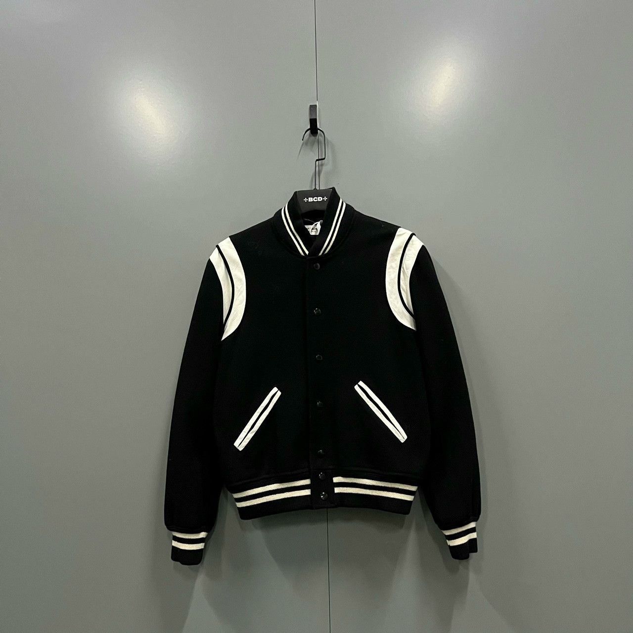 Saint Laurent Paris Saint Laurent SLP Black White Baseball Jacket Size US S / EU 44-46 / 1 - 1 Thumbnail