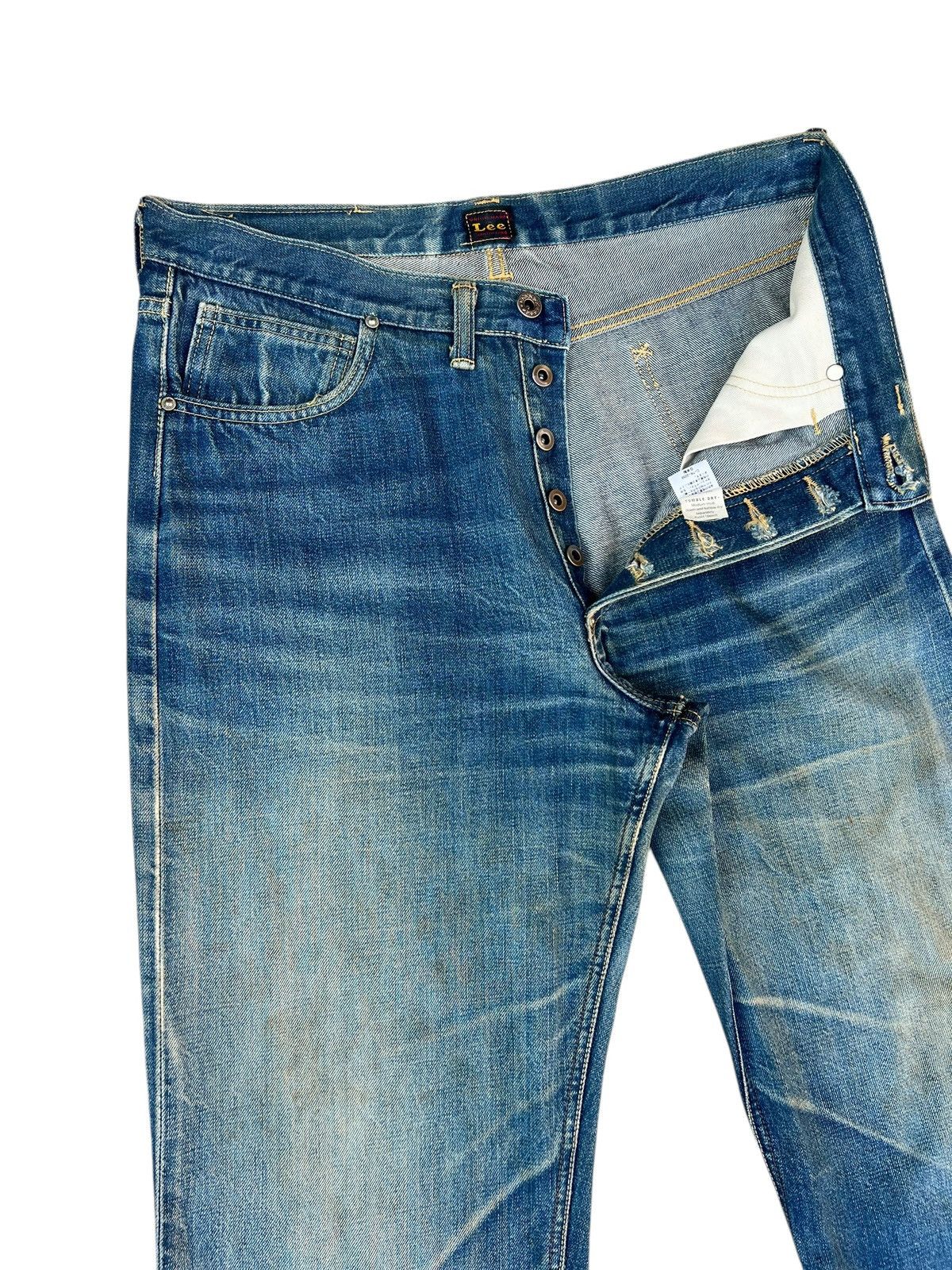 Lee Dirty Mud Stains Denim 90s Lee WW2 Model Selvedge Jeans Size US 32 / EU 48 - 8 Thumbnail