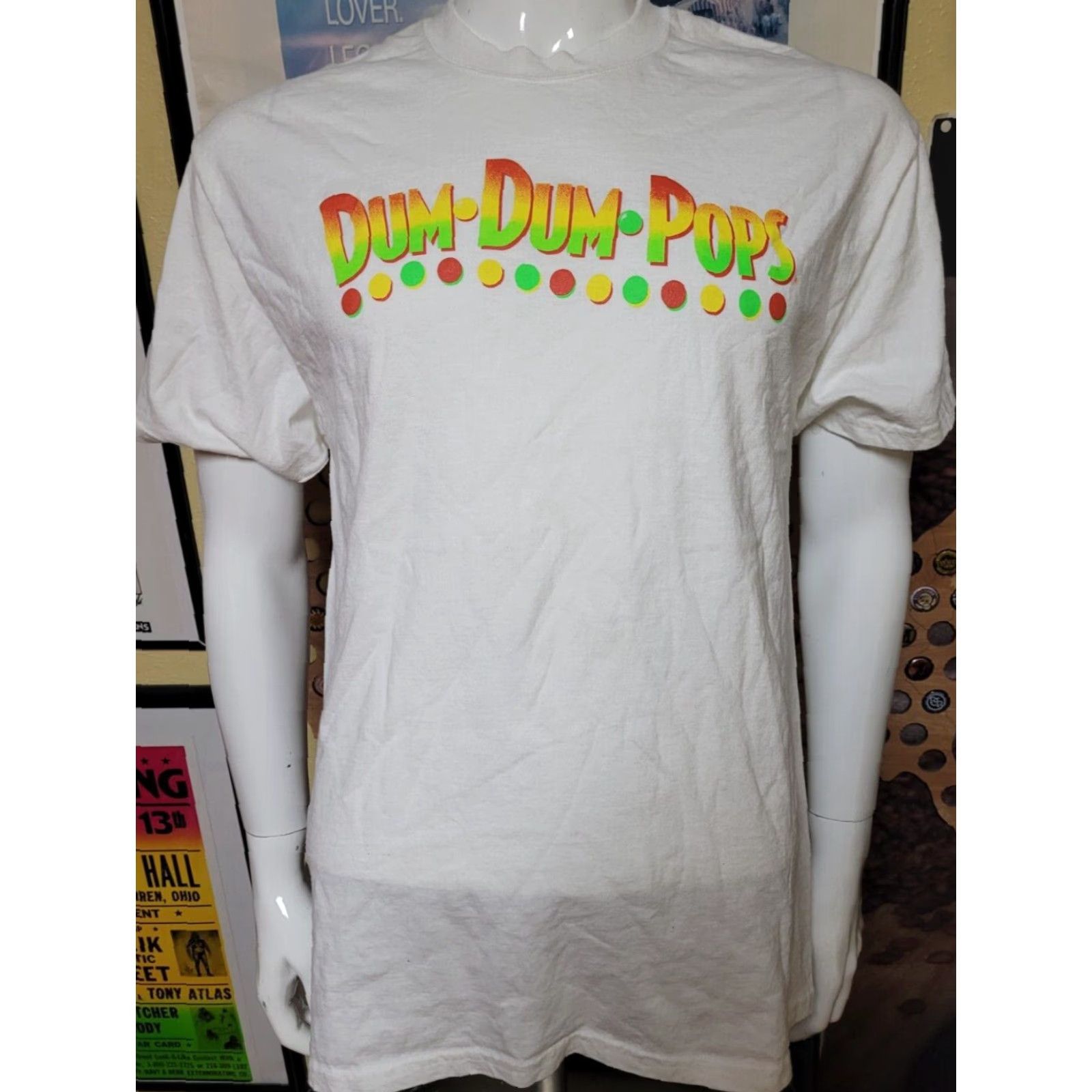Port & Company VTG Dum Dum Pops Spangler Candy Co T Shirt Large White Graphic Tee Men Cotton Crew Neck Short Sleeve Port & Company 100% S/Mains? Size US L / EU 52-54 / 3 - 2 Thumbnail