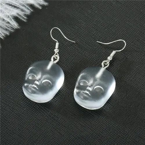 Jewelry Face Resin Dangle Drop Earrings Size ONE SIZE - 3 Thumbnail