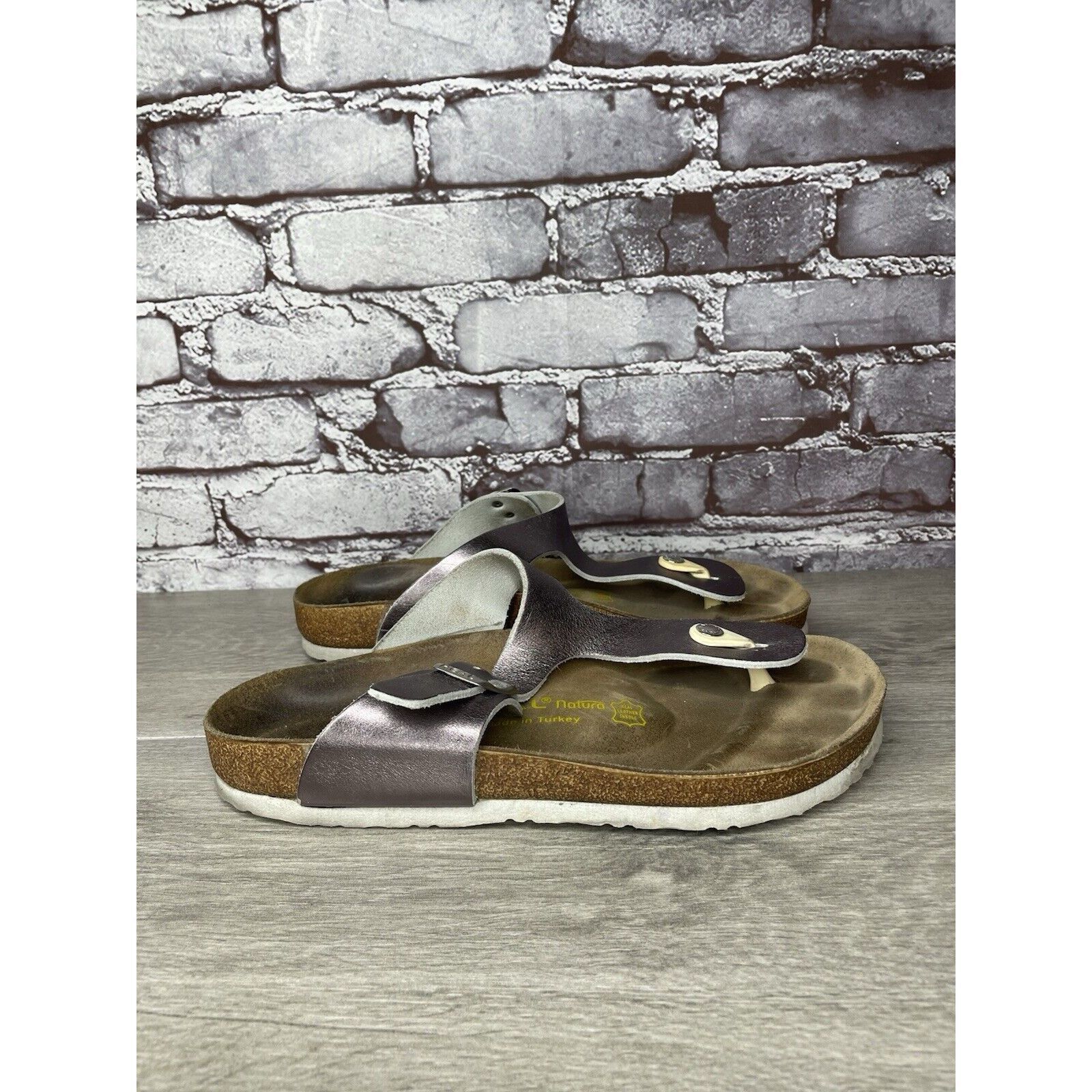 Other Real Natural Purple Metallic Leather Strap Sandals Women Sz Size US 10.5 / IT 40.5 - 15 Thumbnail