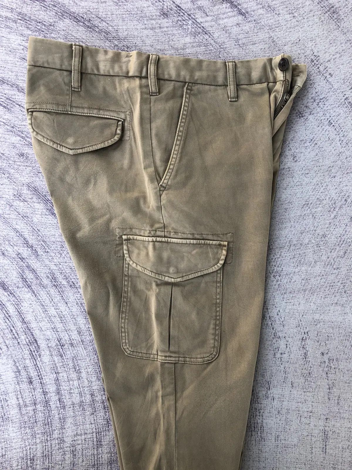 Olive × Other × Vintage Faded Olive Cargo Trousers With 6 Pocket Work ware Size US 32 / EU 48 - 16 Thumbnail