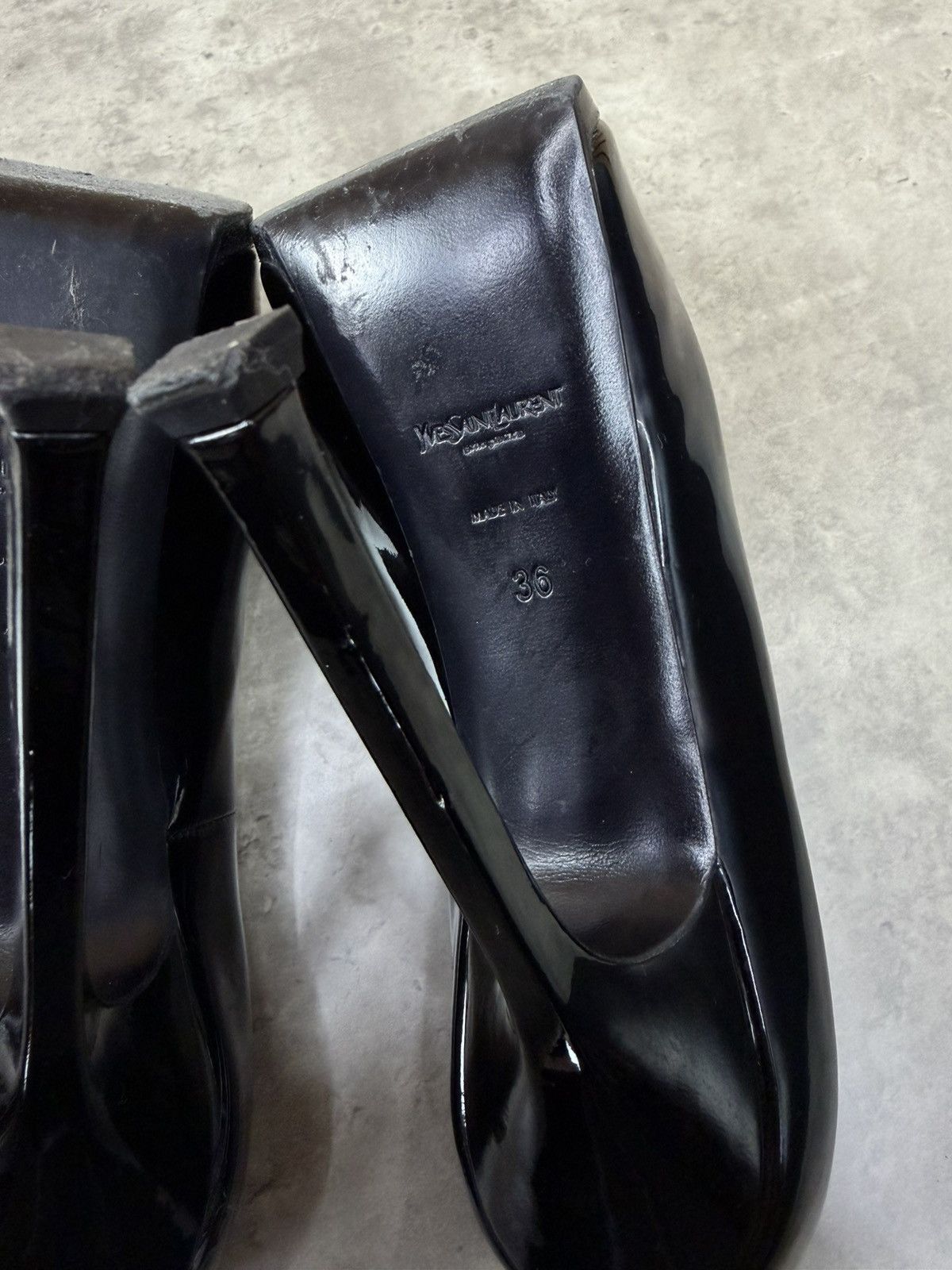 Yves Saint Laurent Yves Saint Laurent Black Patent Platform Heels Size 36 Size US 6 / IT 36 - 11 Thumbnail