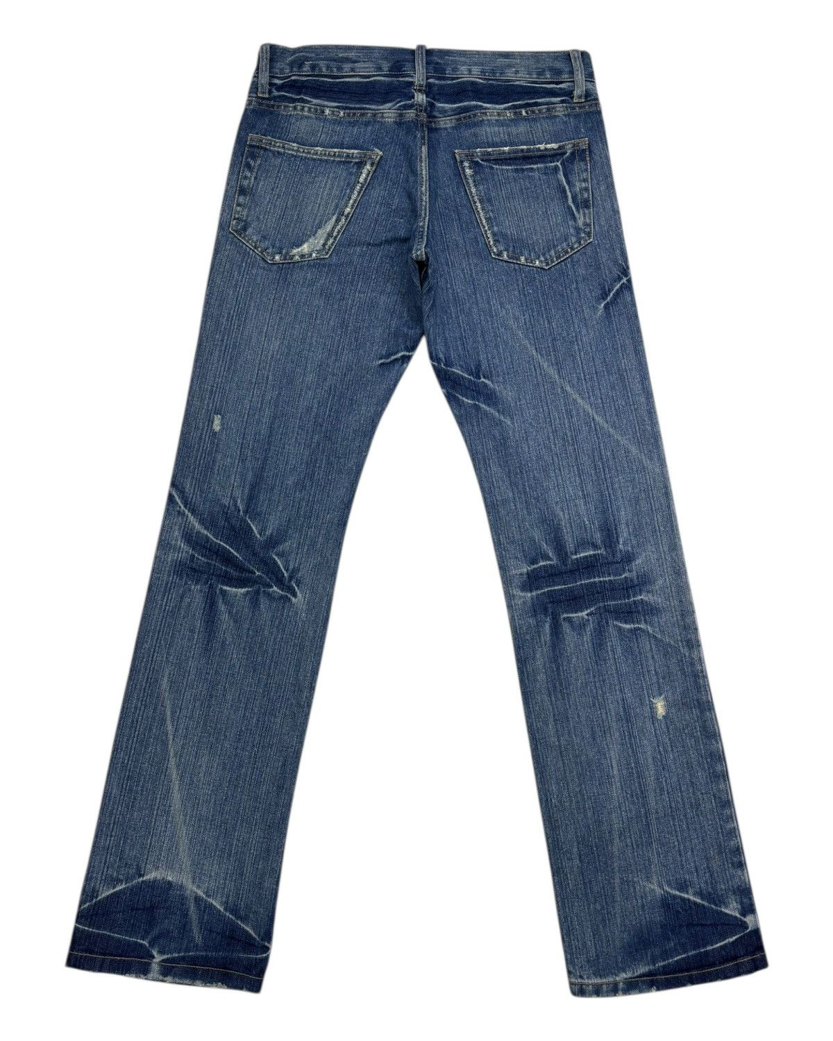 If Six Was Nine × Issey Miyake ISSEY MIYAKE CLAWMARK BLUE CUSTOM MADE DISTRESSED DENIM JEAN Size US 32 / EU 48 - 7 Thumbnail