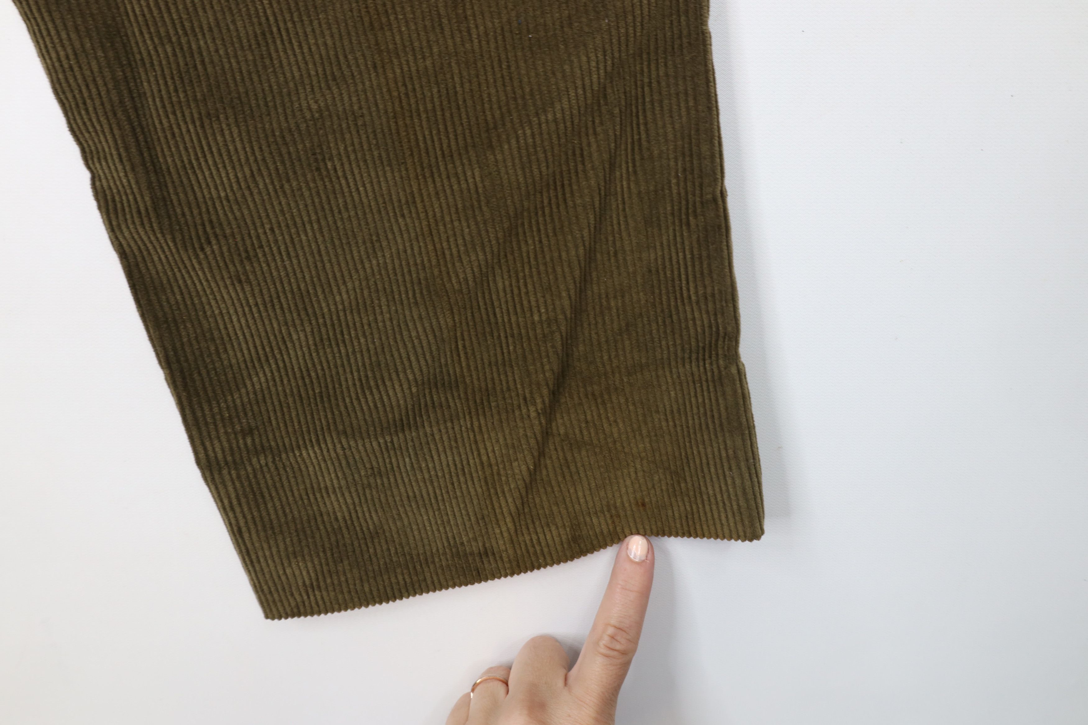 Vintage Vintage 70s Streetwear Wide Leg Corduroy Chino Pants Green Size US 32 / EU 48 - 12 Thumbnail