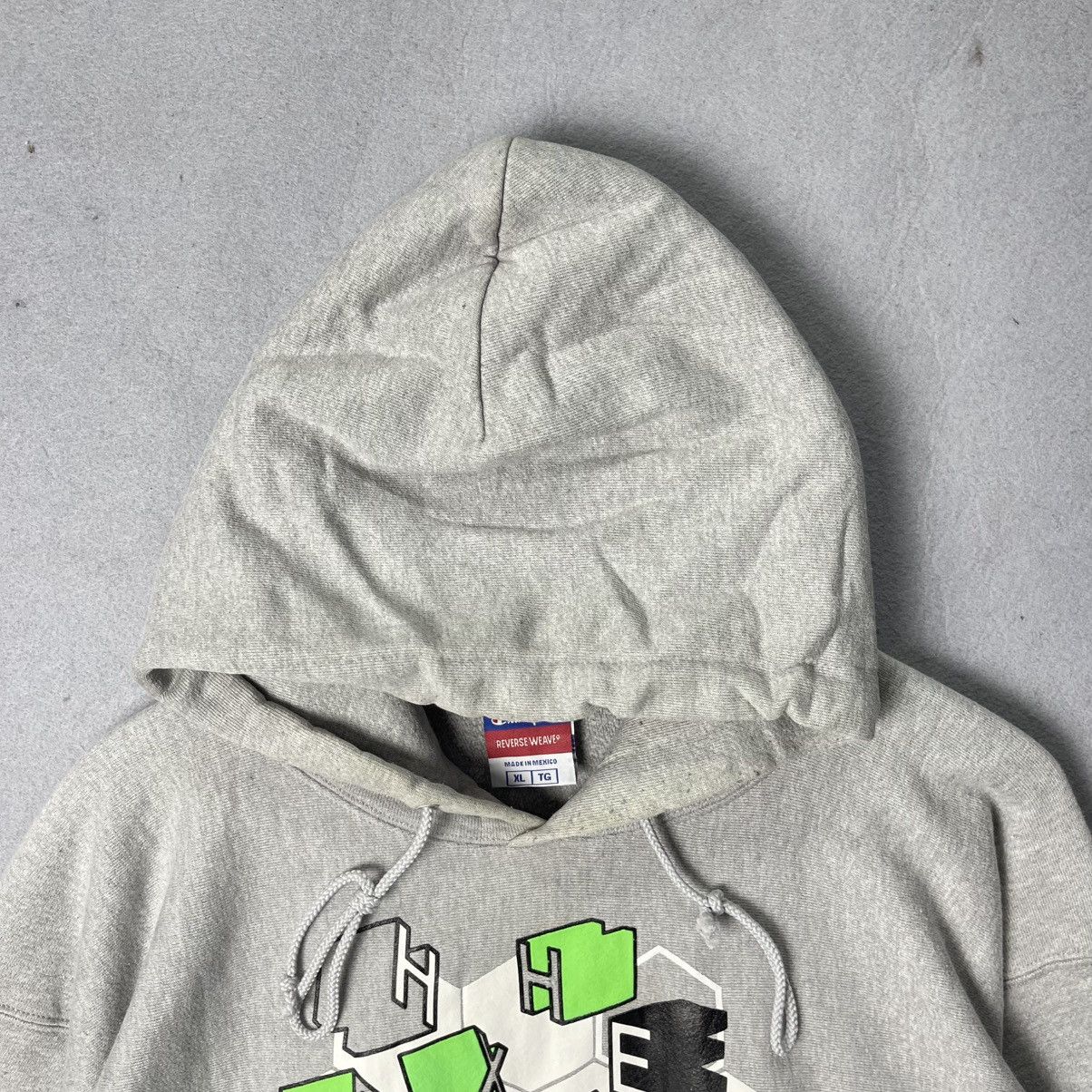 Champion Vintage Champion Reverse Weave Hoodie Spellout Grey XL Size US XL / EU 56 / 4 - 2 Thumbnail